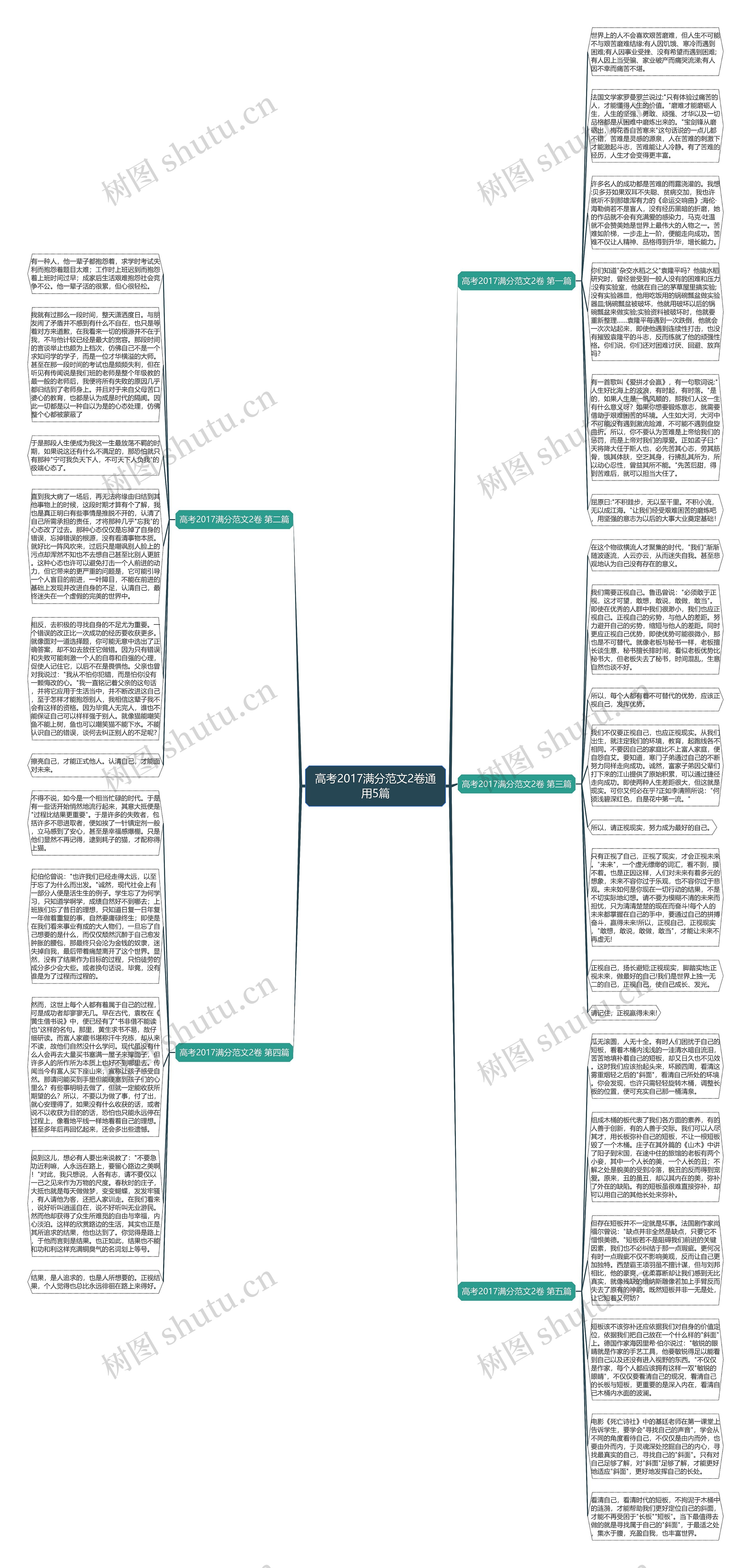 高考2017满分范文2卷通用5篇思维导图