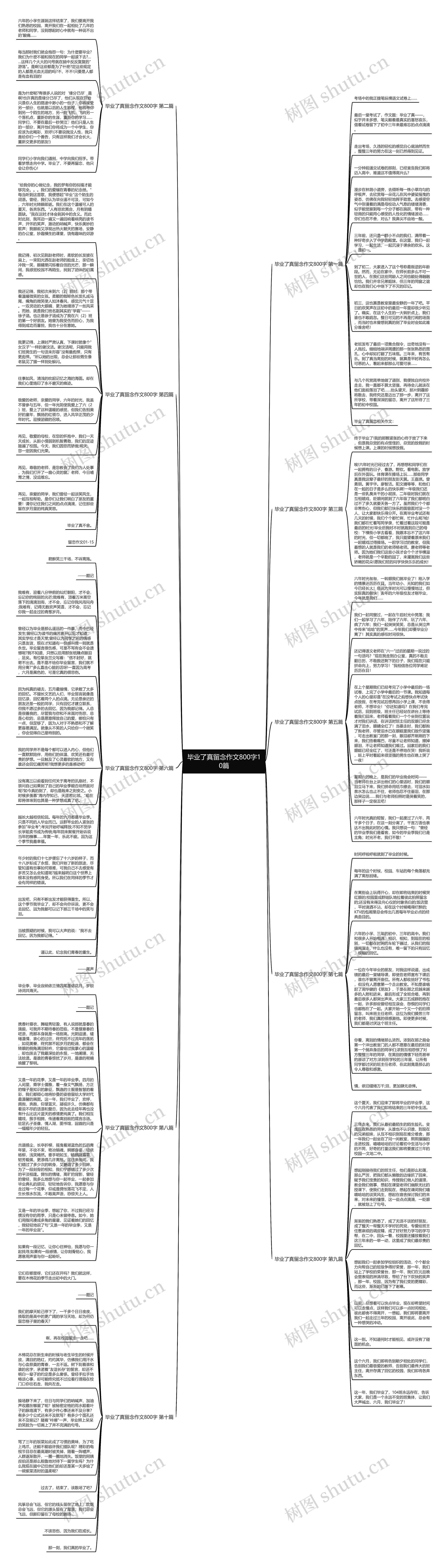 毕业了真留念作文800字10篇思维导图