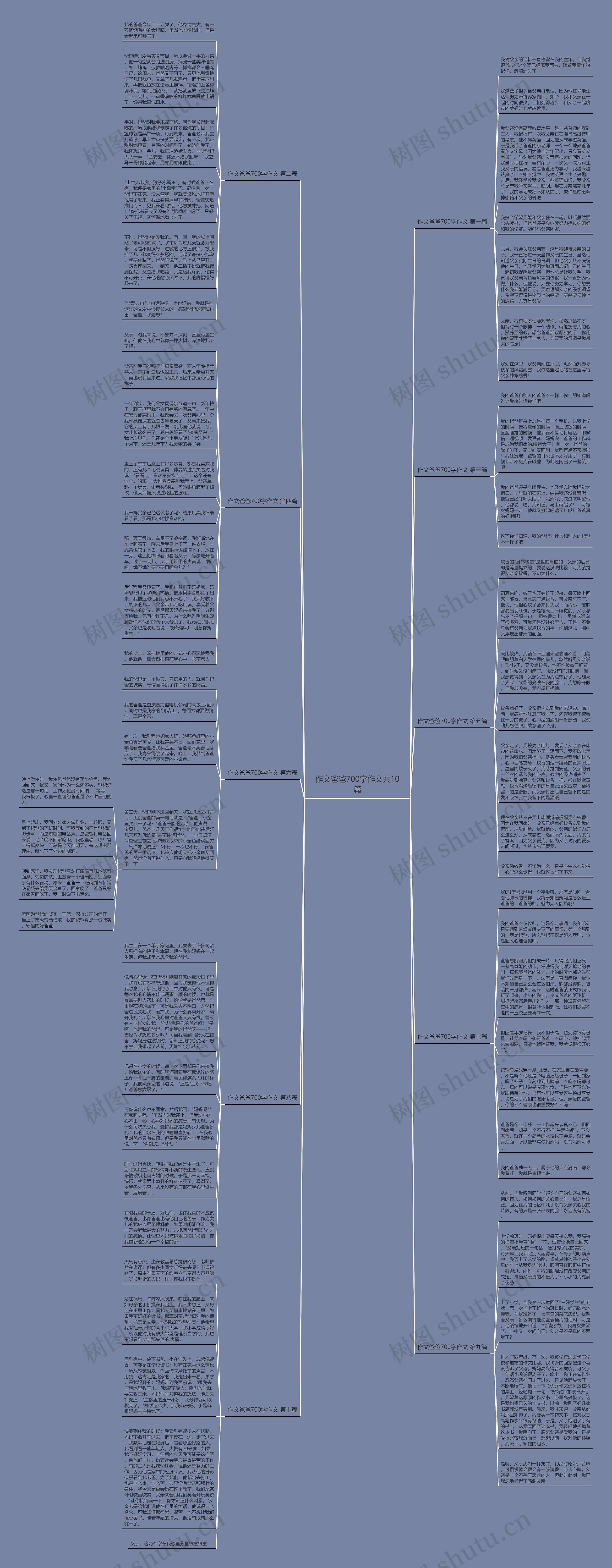 作文爸爸700字作文共10篇思维导图
