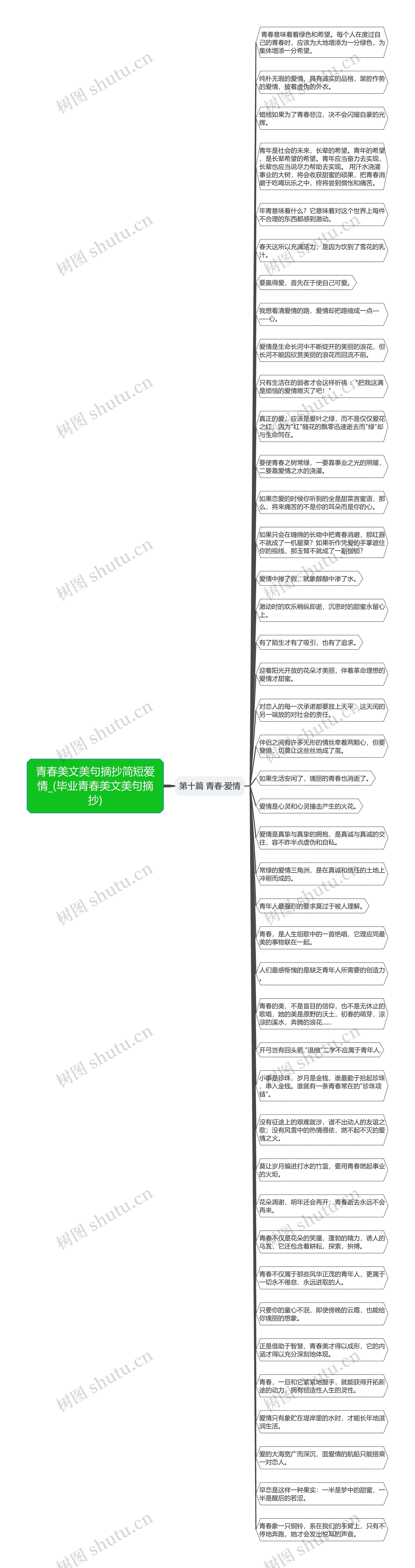 青春美文美句摘抄简短爱情_(毕业青春美文美句摘抄)思维导图