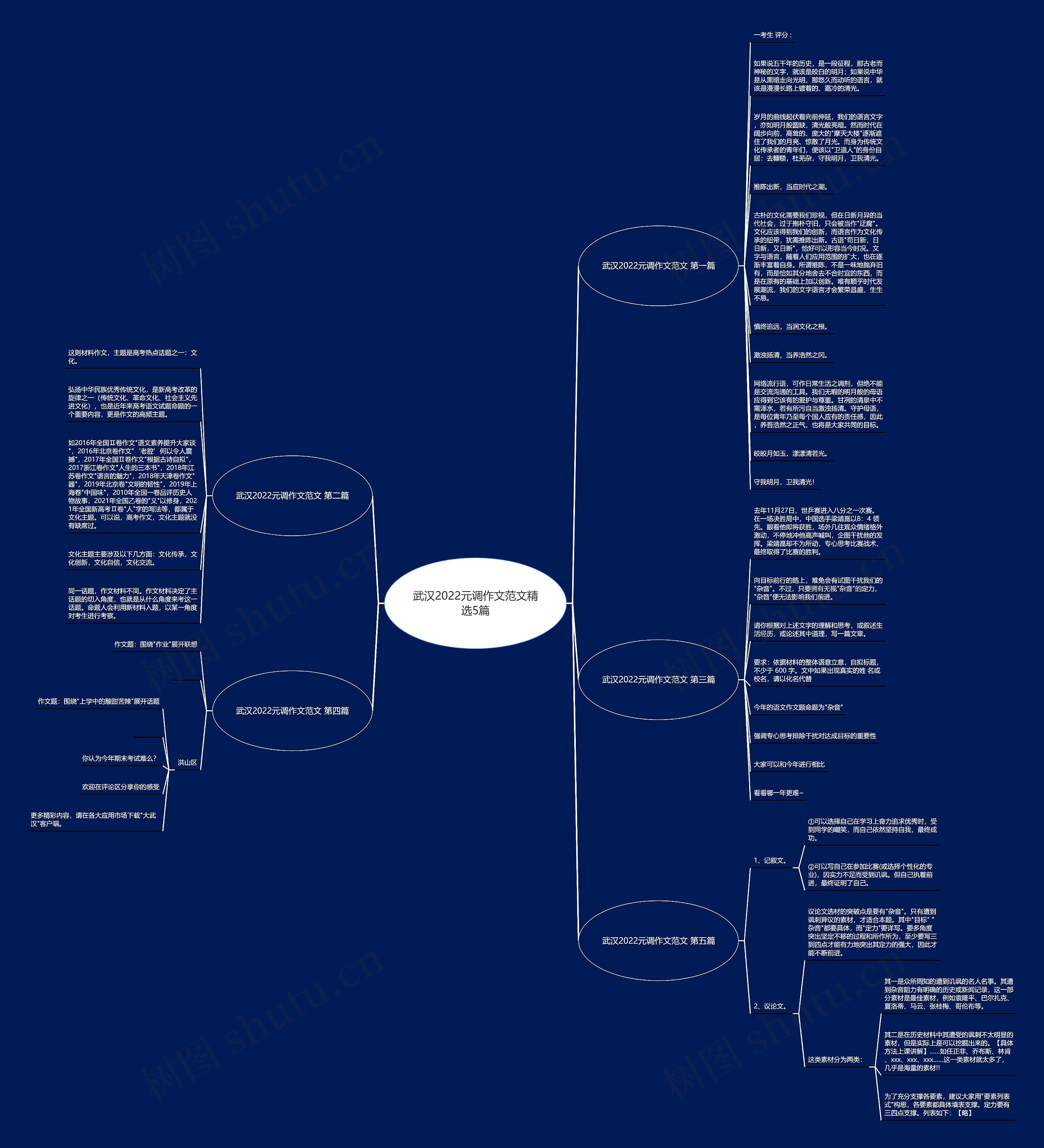 武汉2022元调作文范文精选5篇思维导图