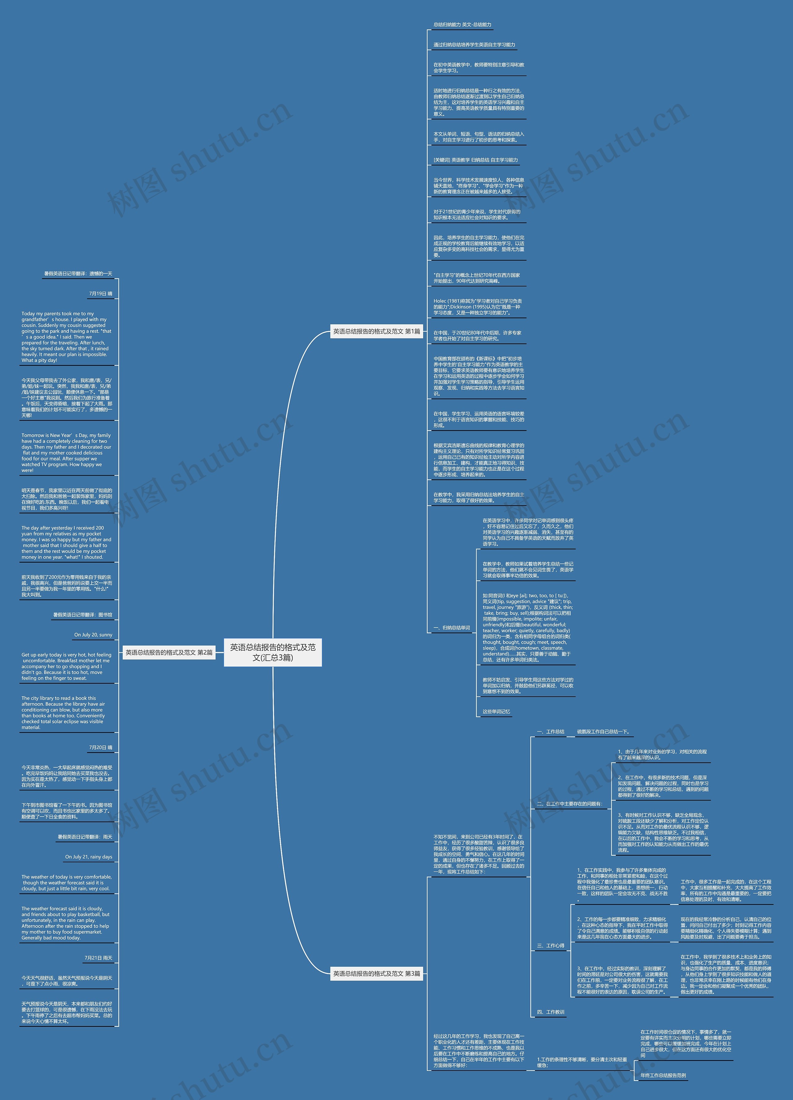 英语总结报告的格式及范文(汇总3篇)思维导图