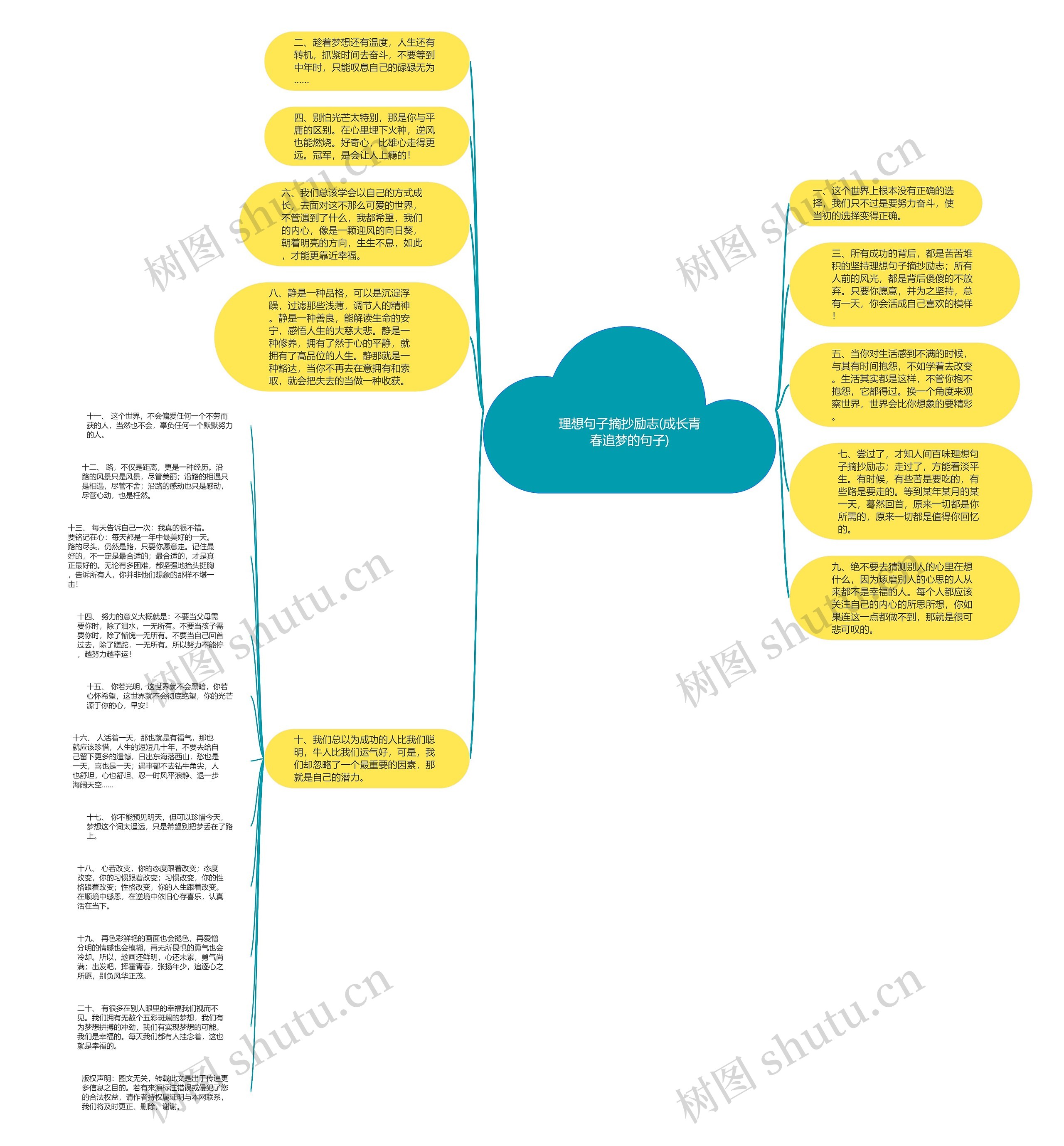 理想句子摘抄励志(成长青春追梦的句子)思维导图