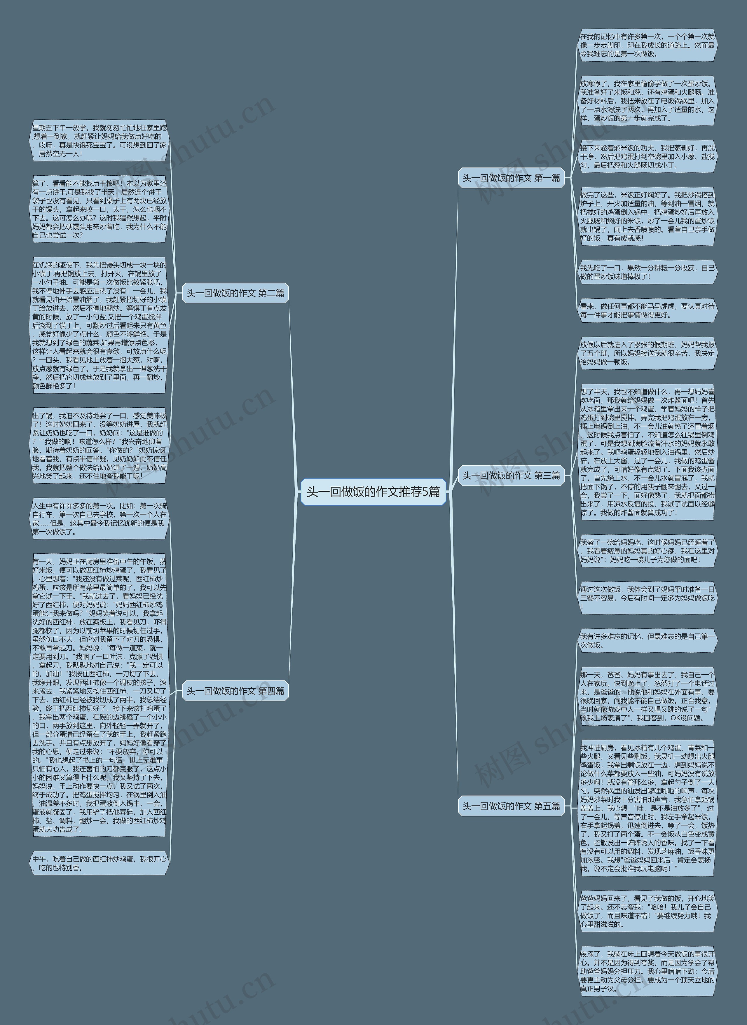 头一回做饭的作文推荐5篇思维导图
