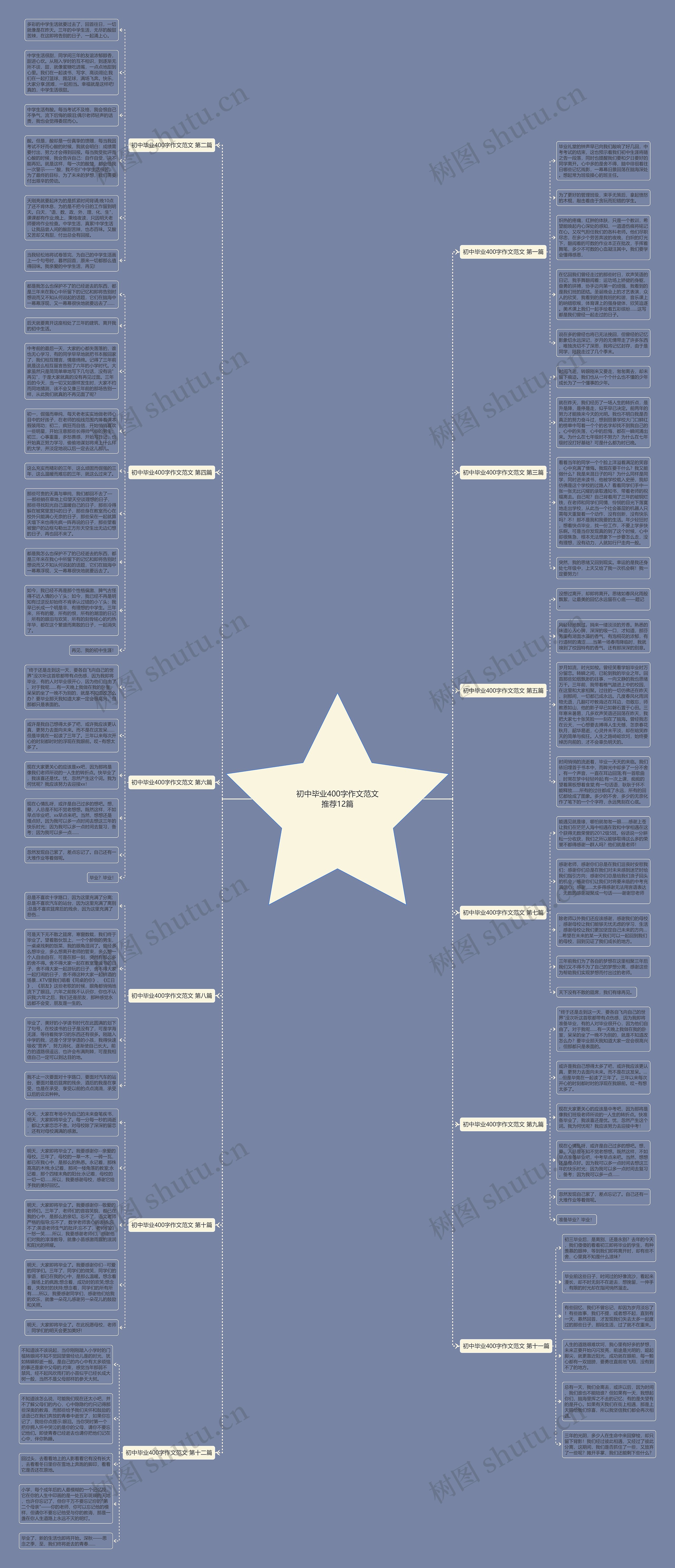 初中毕业400字作文范文推荐12篇思维导图