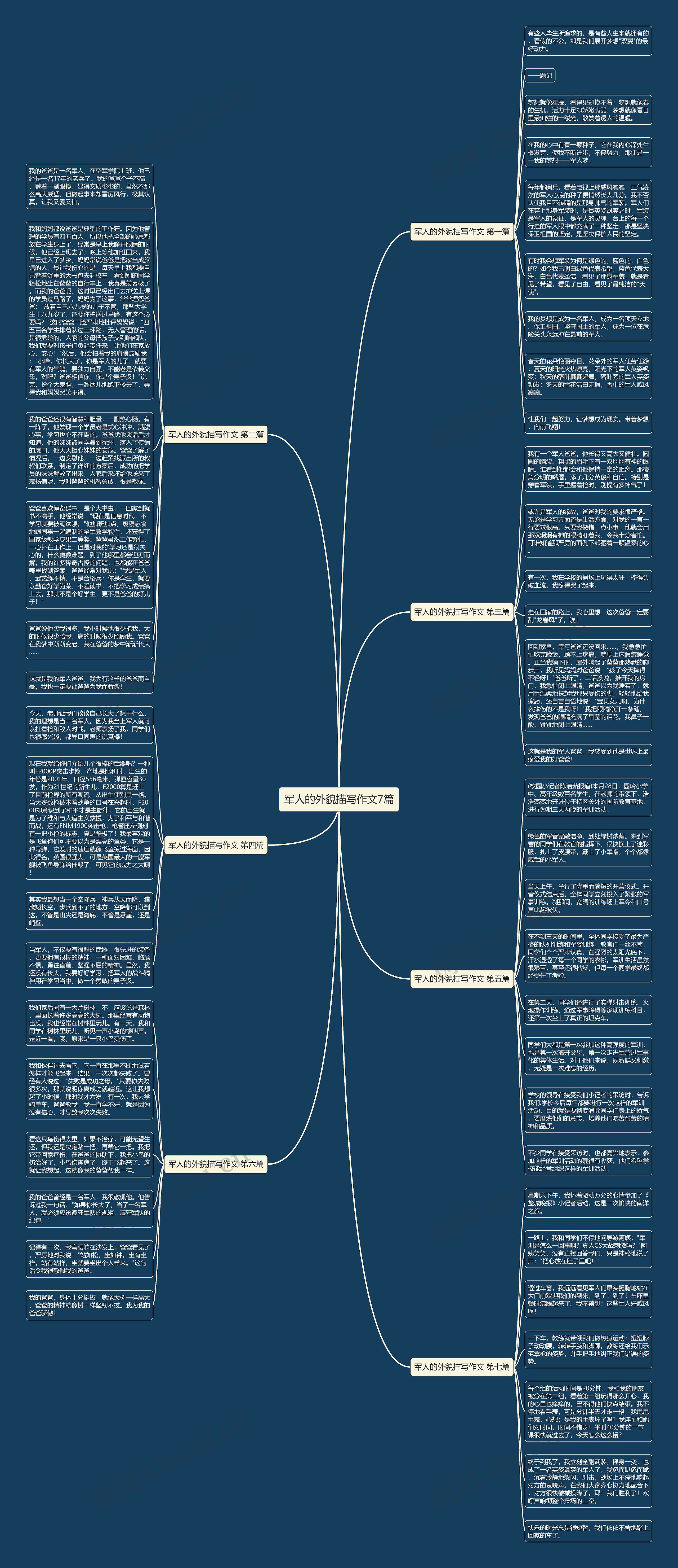 军人的外貌描写作文7篇思维导图
