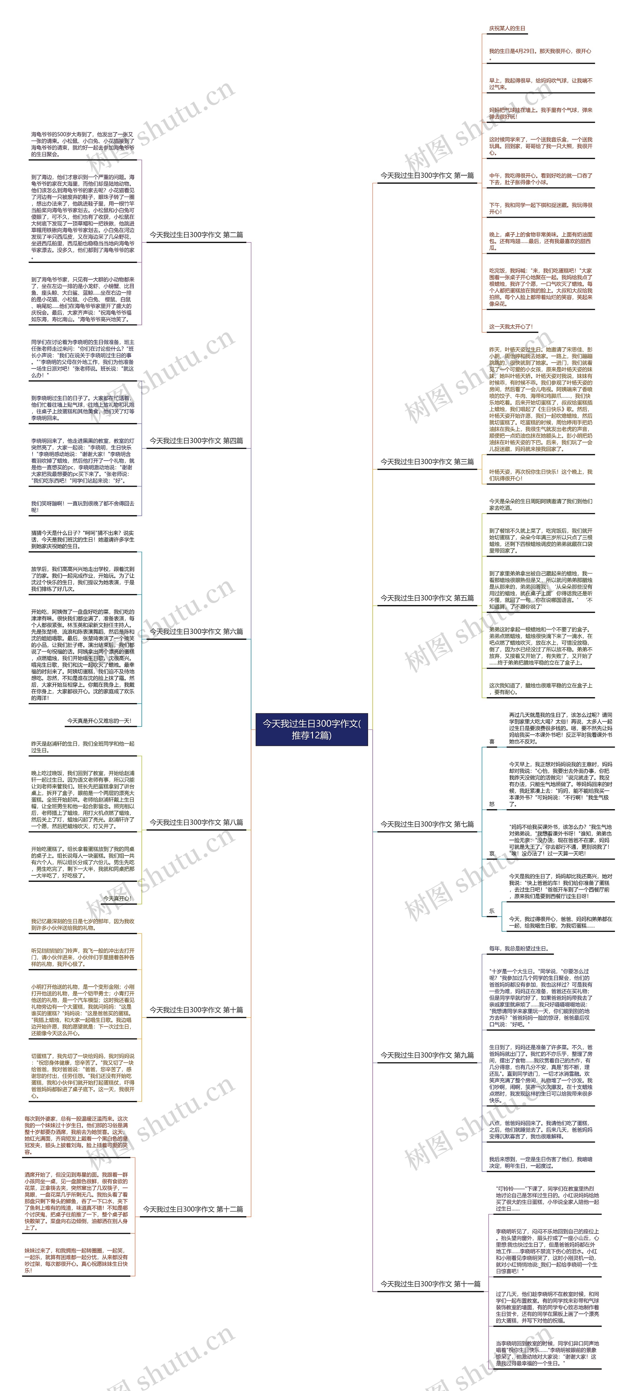今天我过生日300字作文(推荐12篇)思维导图