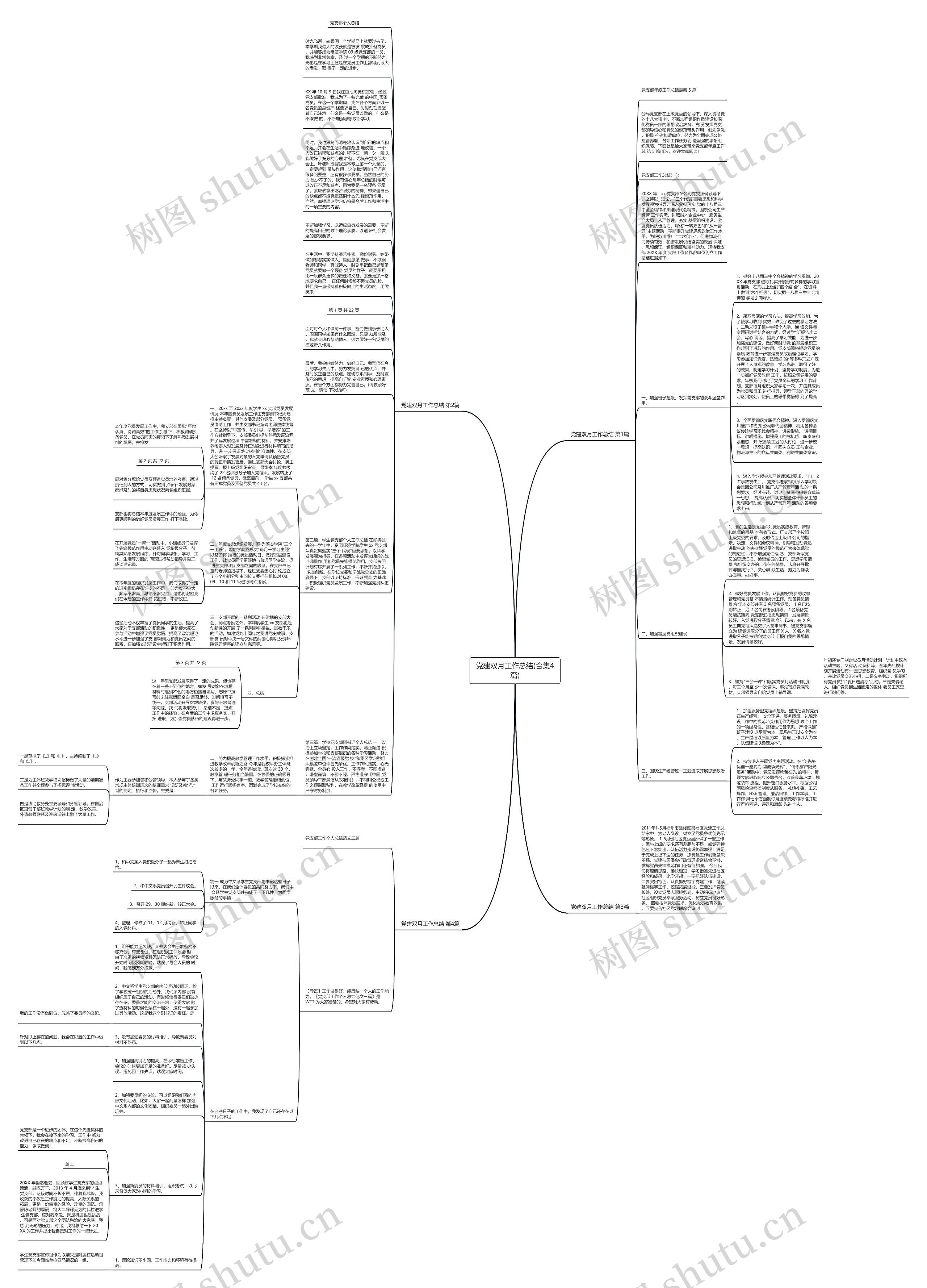 党建双月工作总结(合集4篇)思维导图