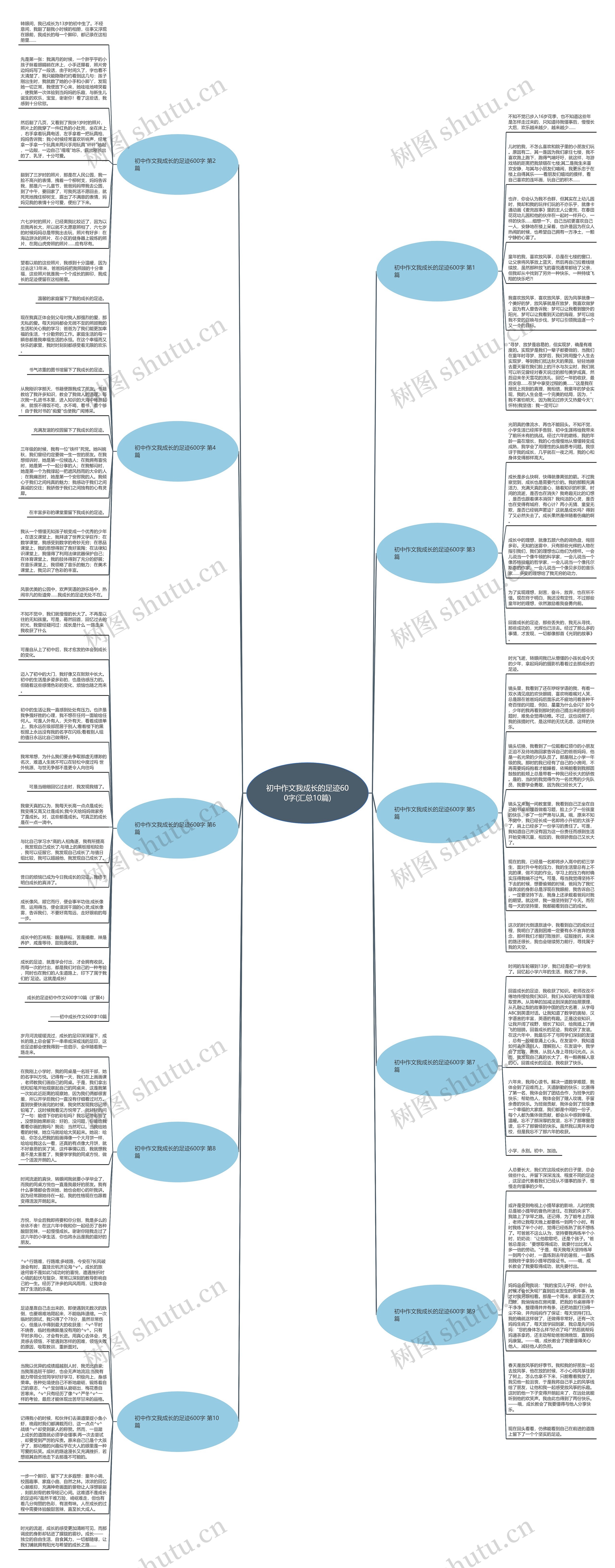 初中作文我成长的足迹600字(汇总10篇)思维导图