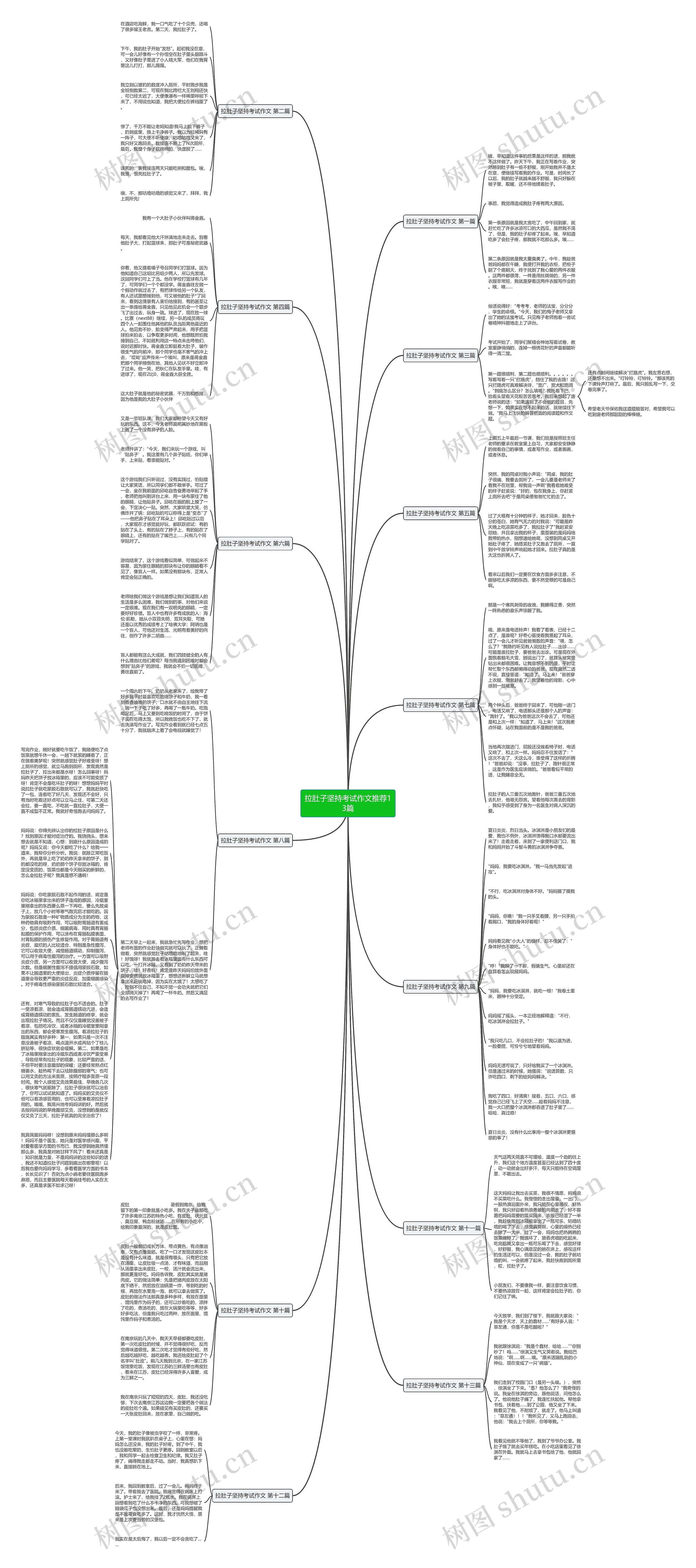 拉肚子坚持考试作文推荐13篇思维导图