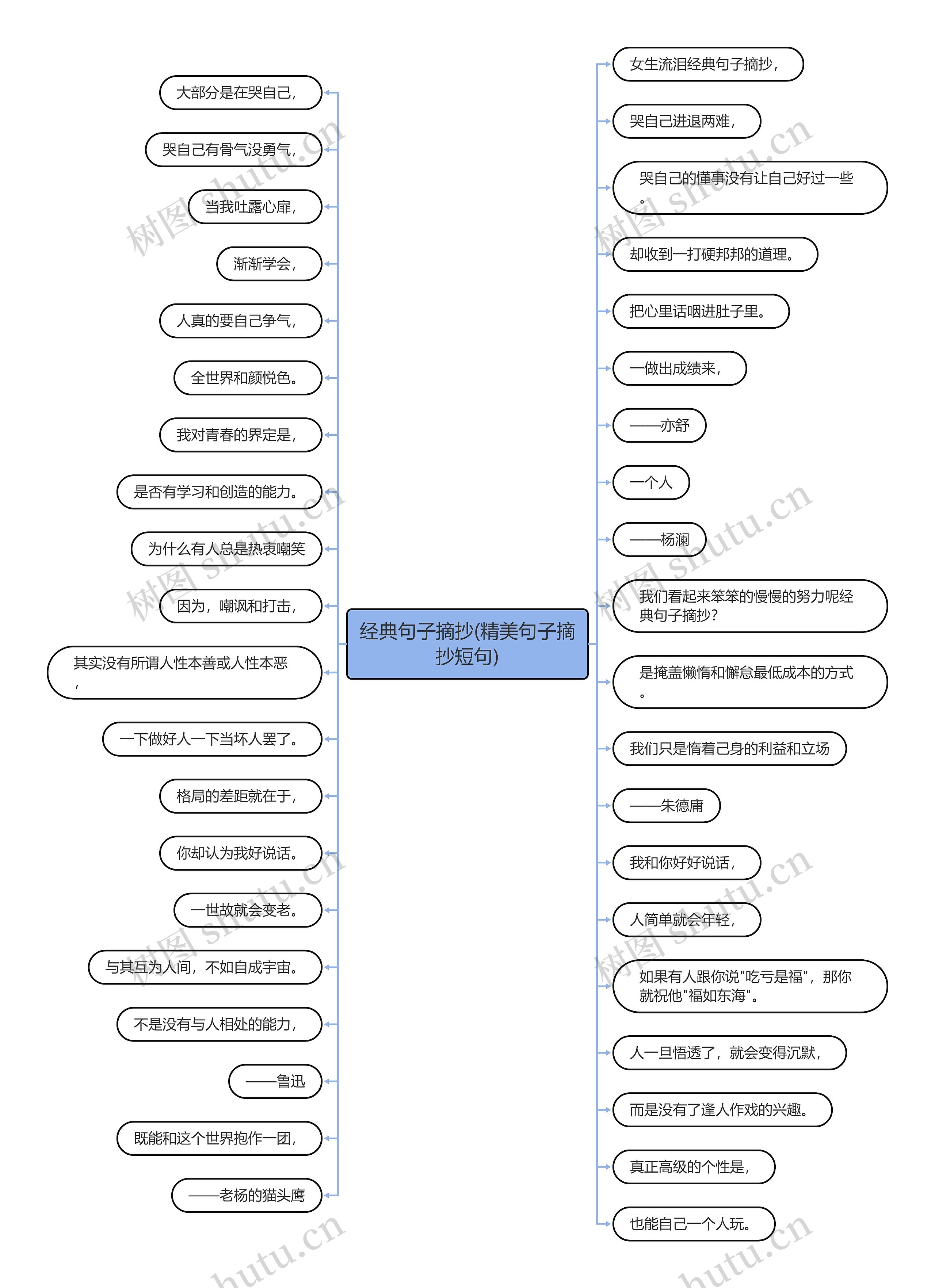 经典句子摘抄(精美句子摘抄短句)思维导图