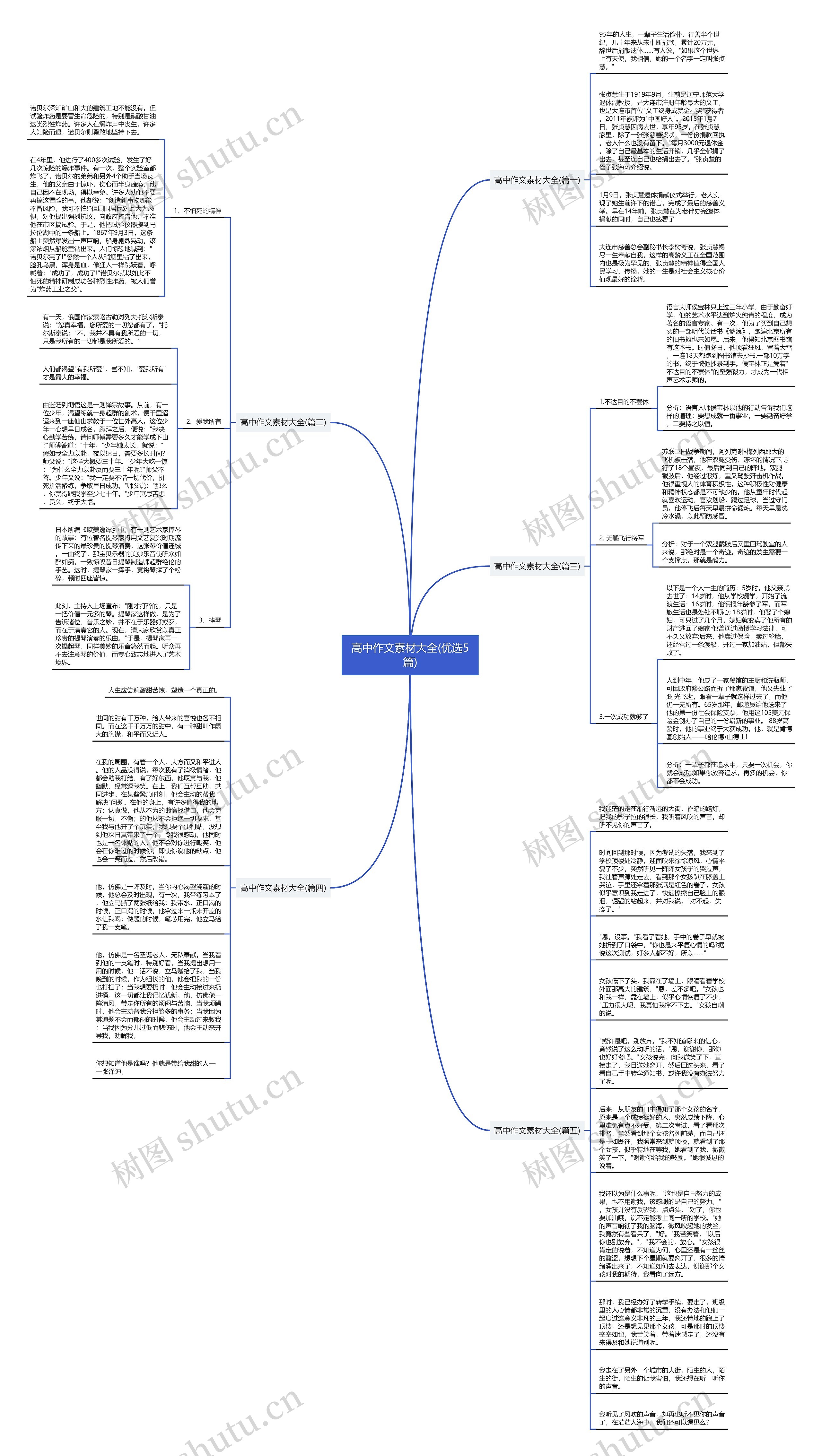 高中作文素材大全(优选5篇)思维导图