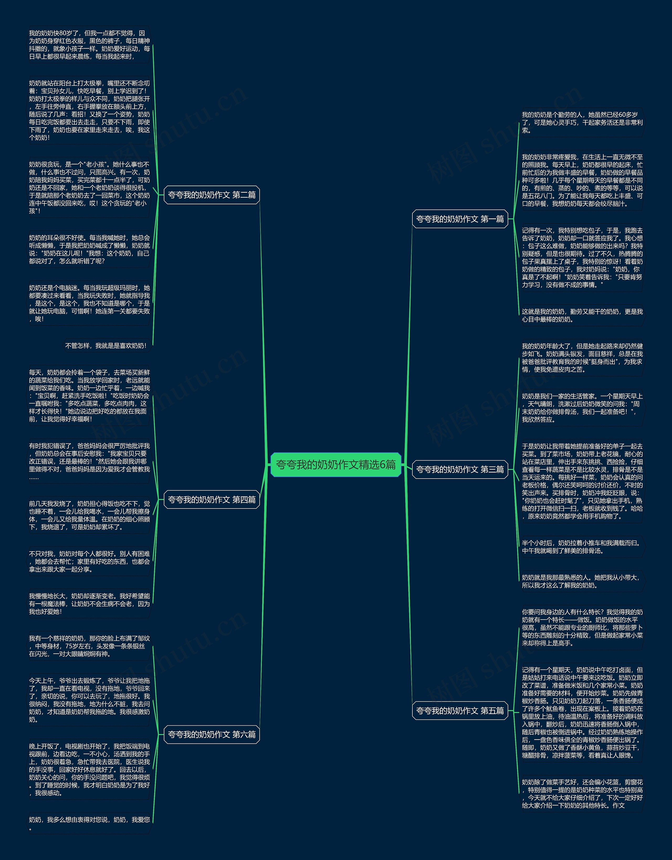 夸夸我的奶奶作文精选6篇思维导图