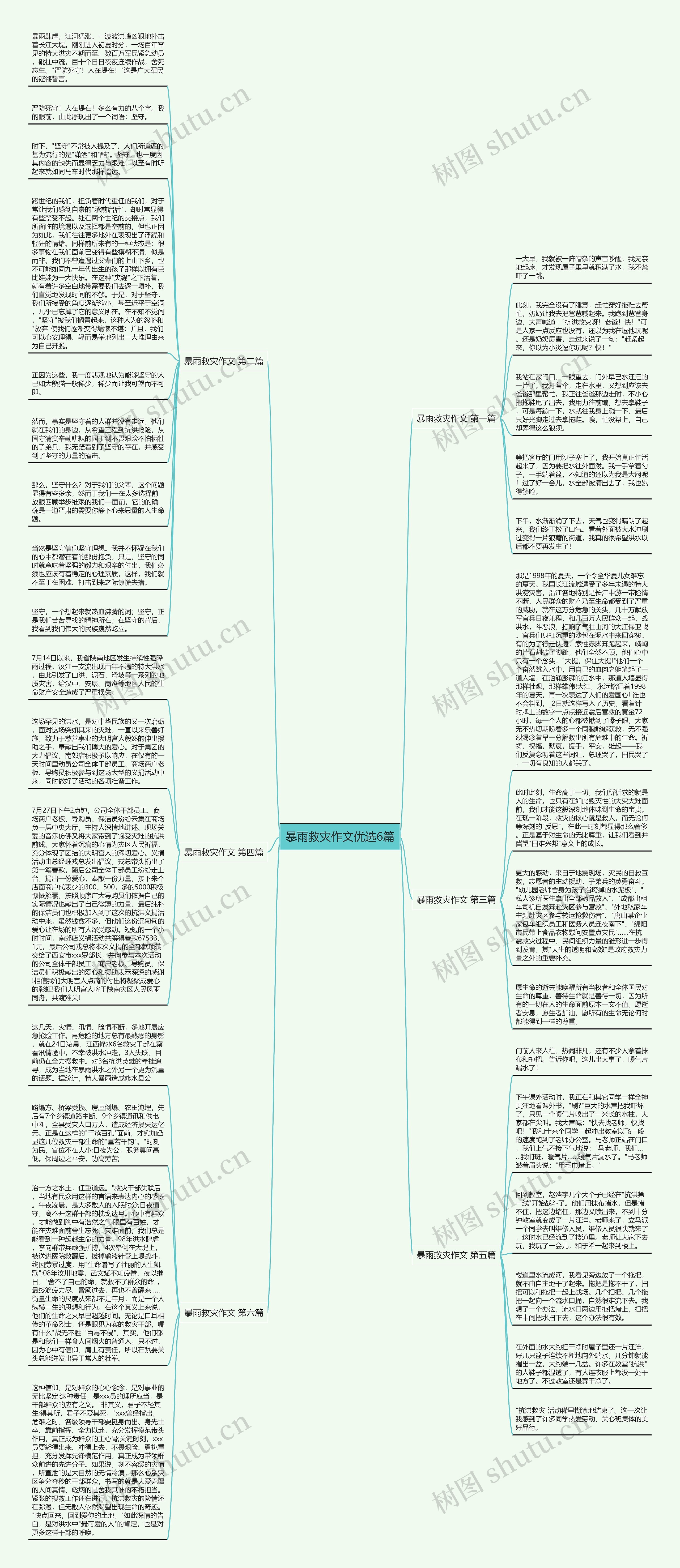 暴雨救灾作文优选6篇思维导图