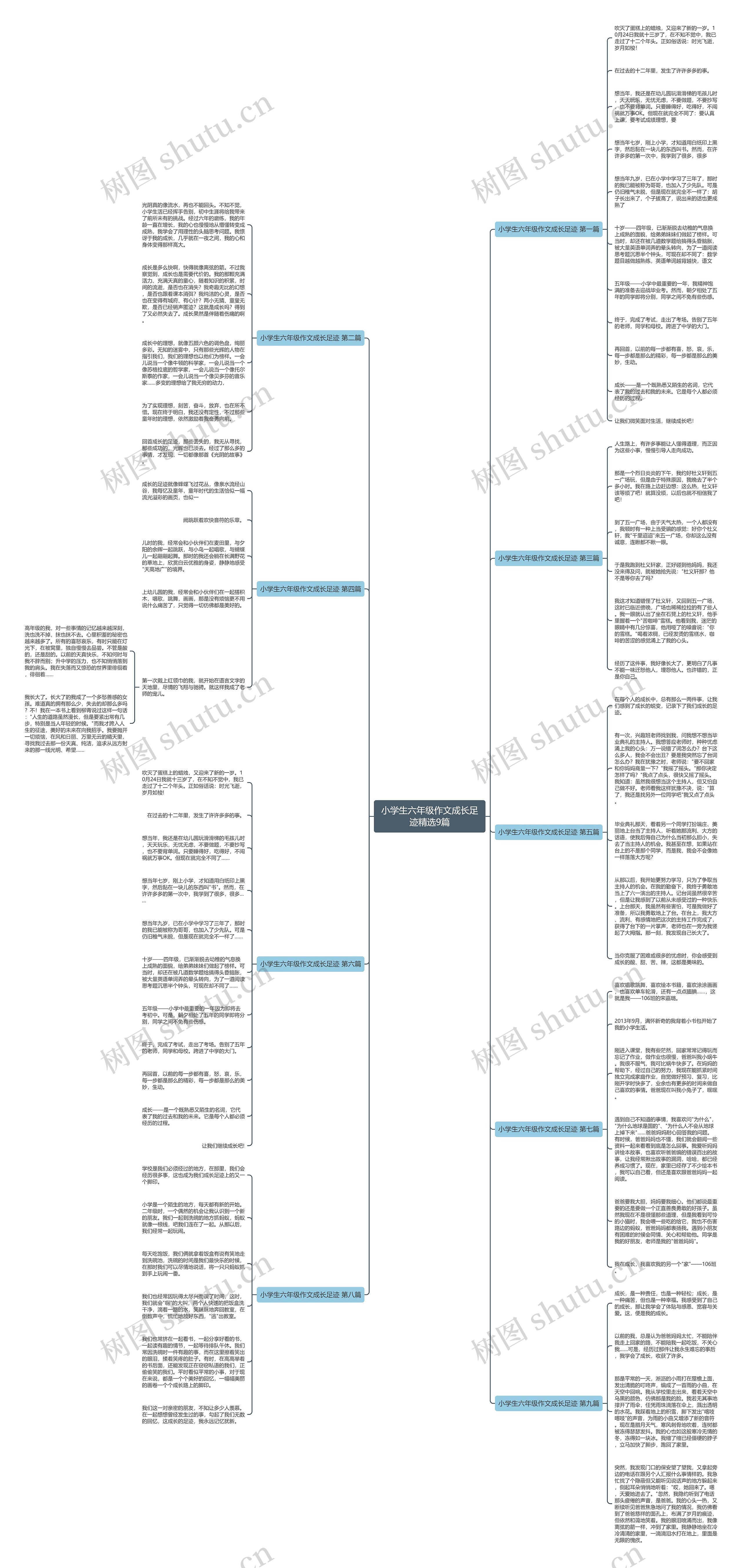 小学生六年级作文成长足迹精选9篇思维导图