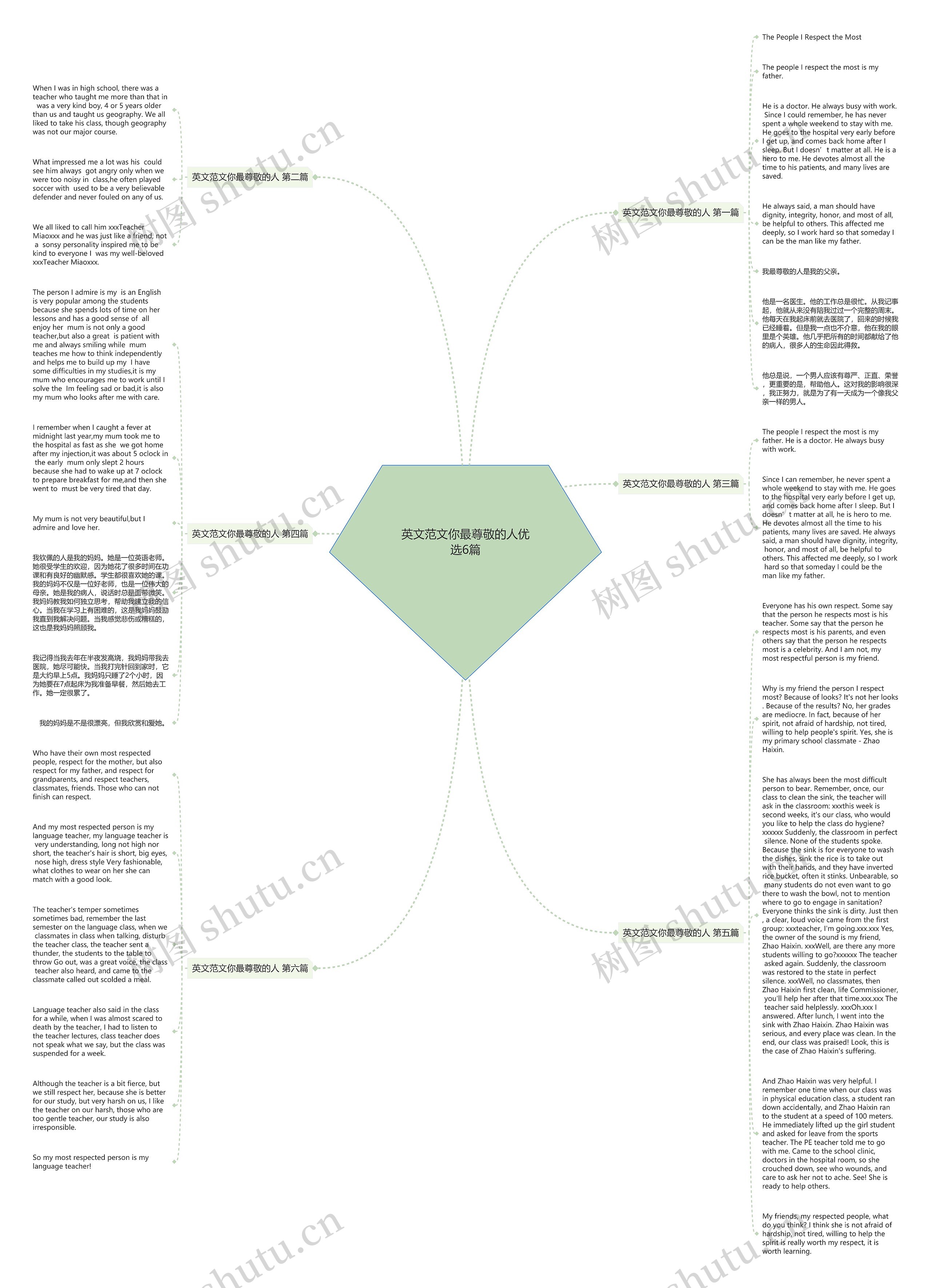 英文范文你最尊敬的人优选6篇思维导图