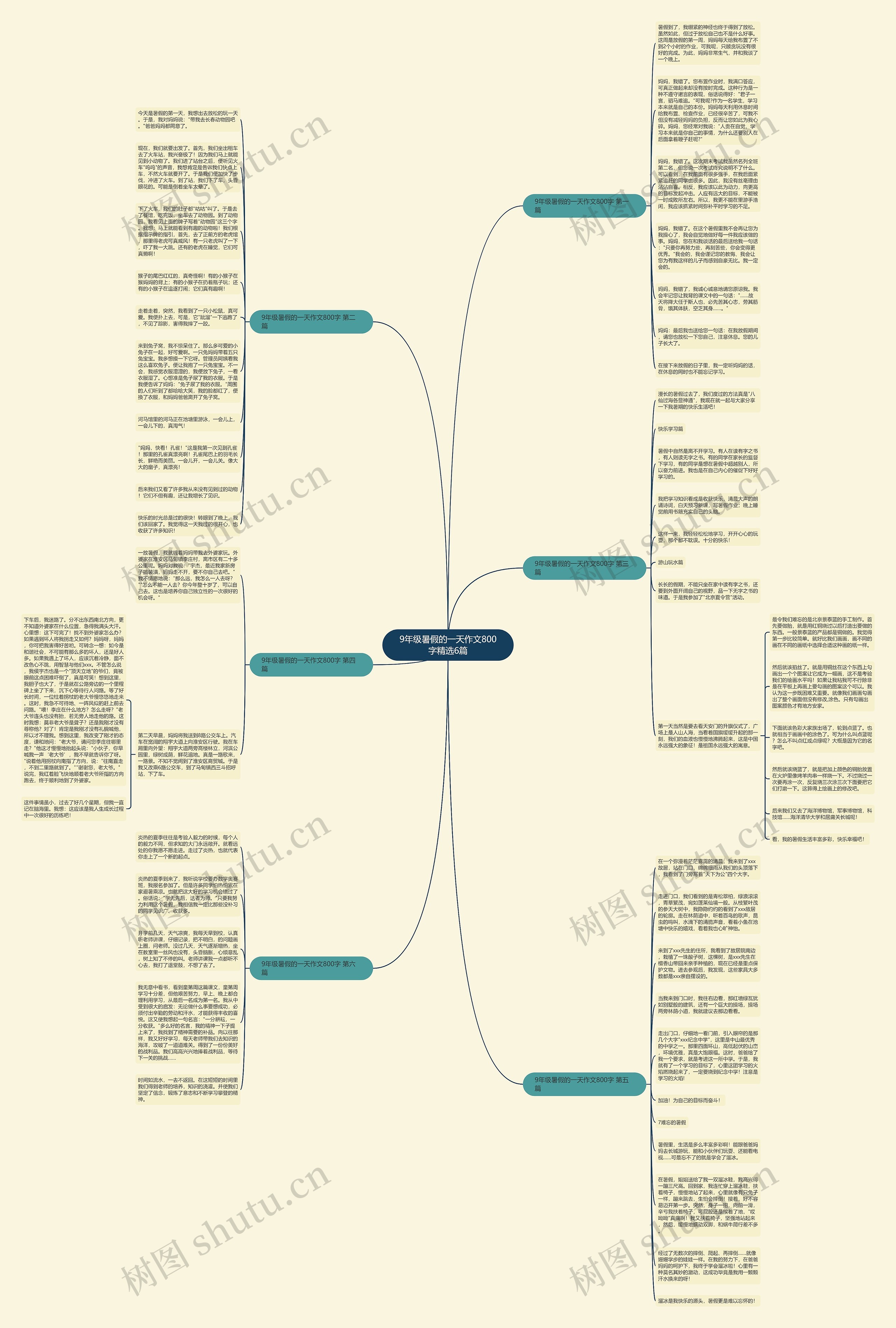 9年级暑假的一天作文800字精选6篇思维导图