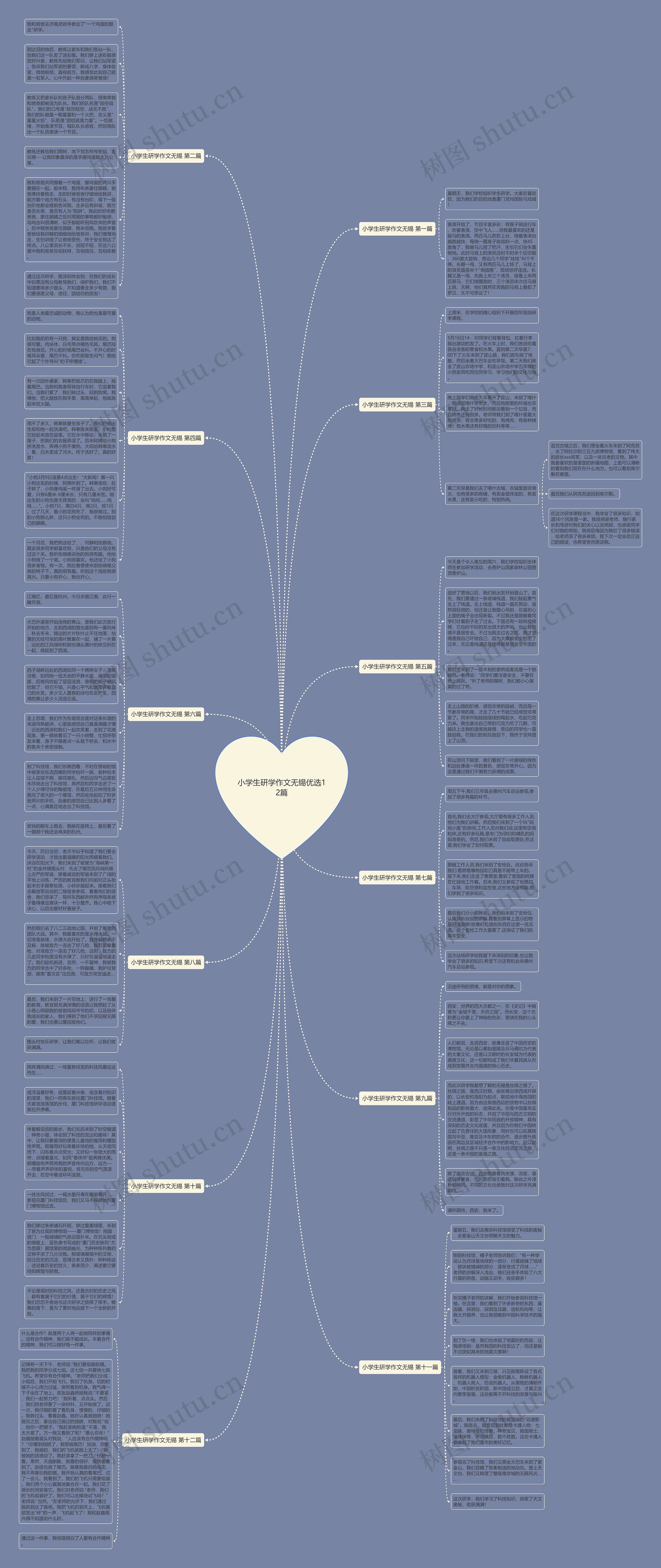 小学生研学作文无锡优选12篇思维导图
