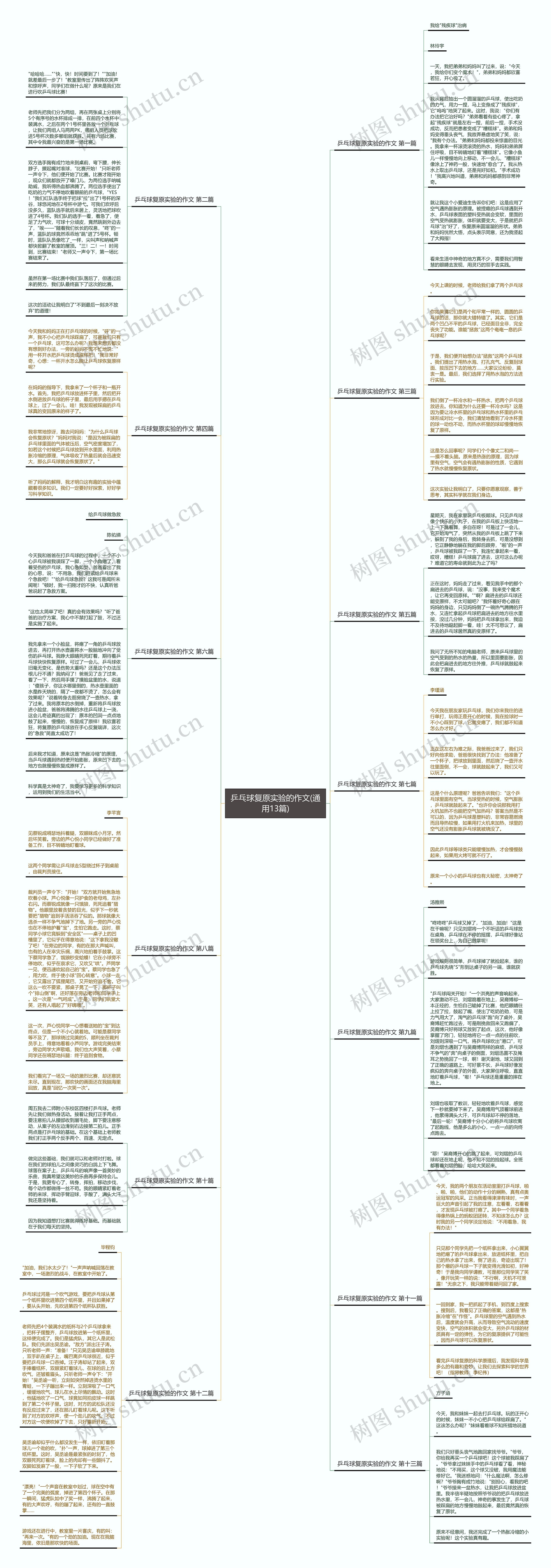 乒乓球复原实验的作文(通用13篇)思维导图