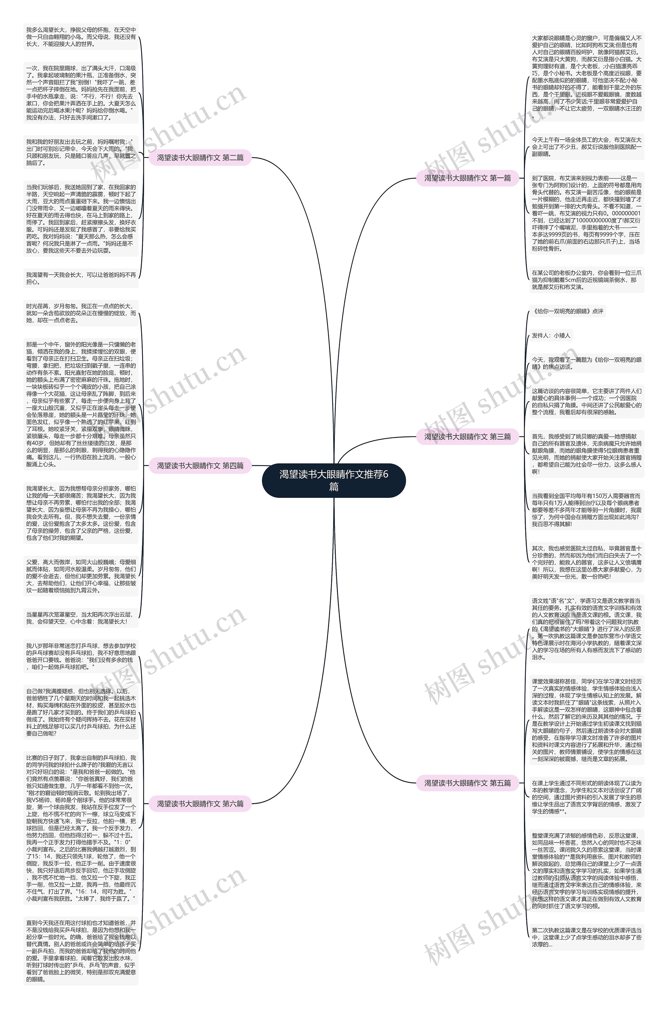 渴望读书大眼睛作文推荐6篇思维导图