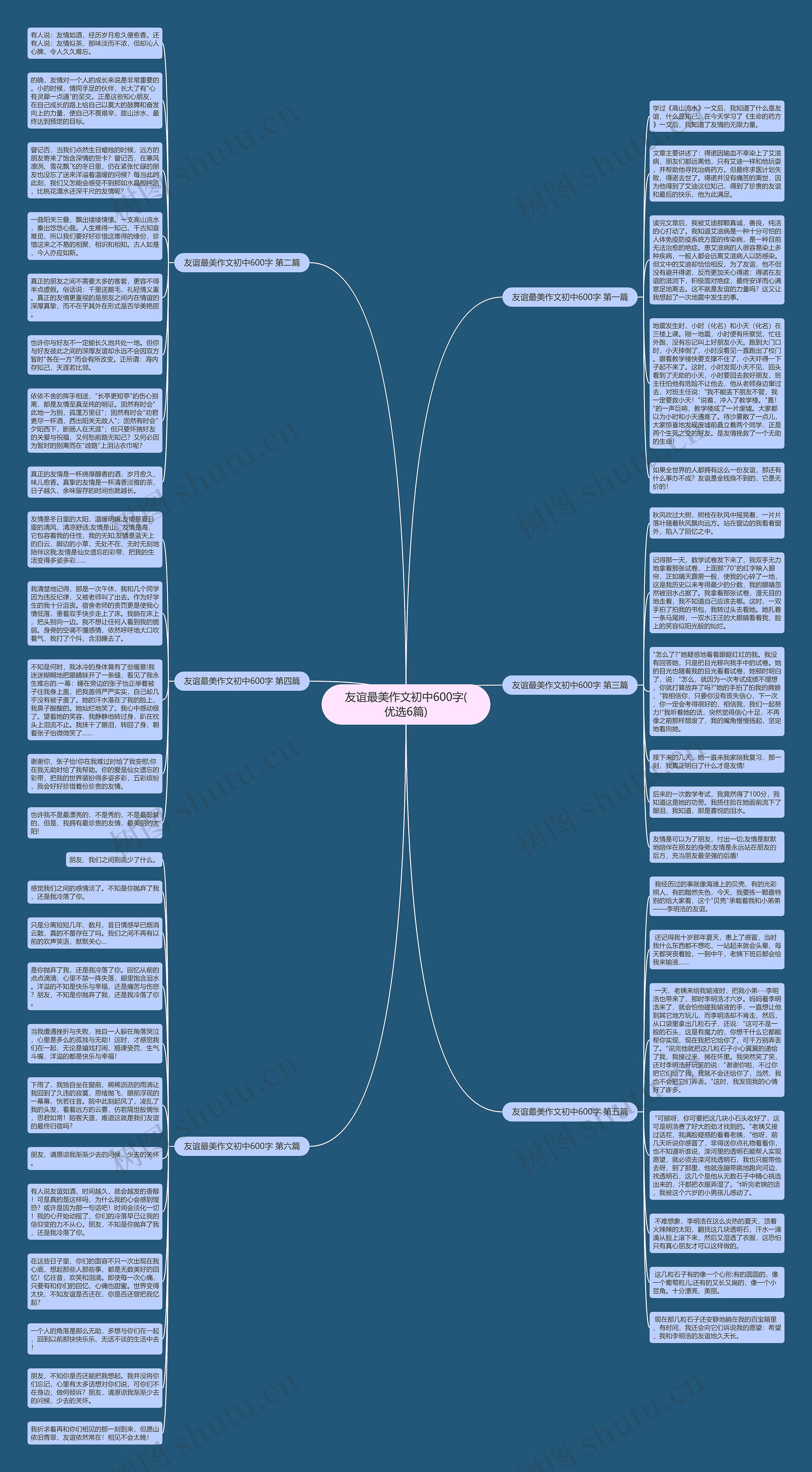 友谊最美作文初中600字(优选6篇)思维导图