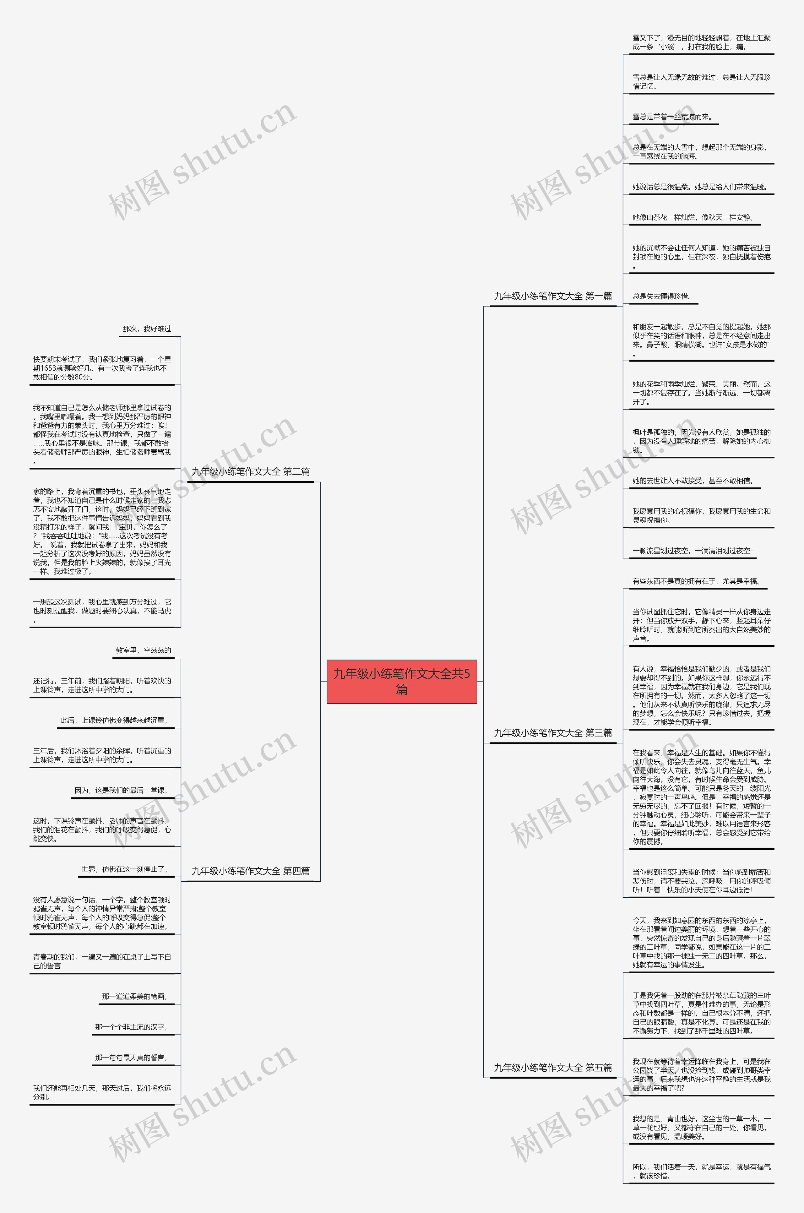 九年级小练笔作文大全共5篇思维导图