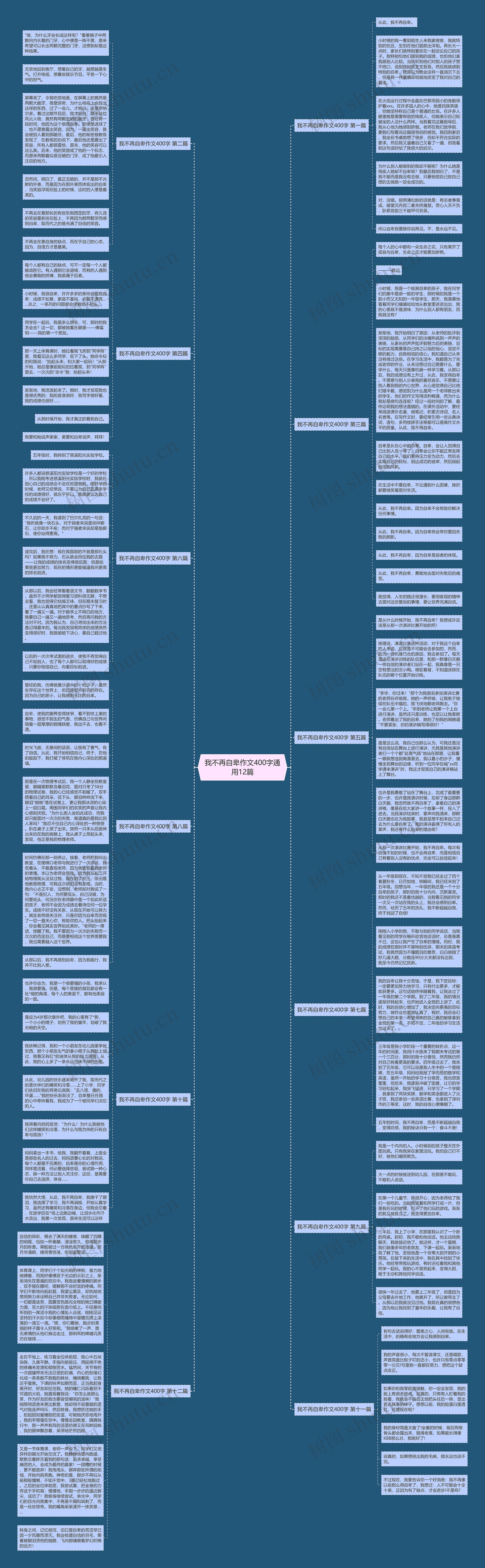 我不再自卑作文400字通用12篇思维导图