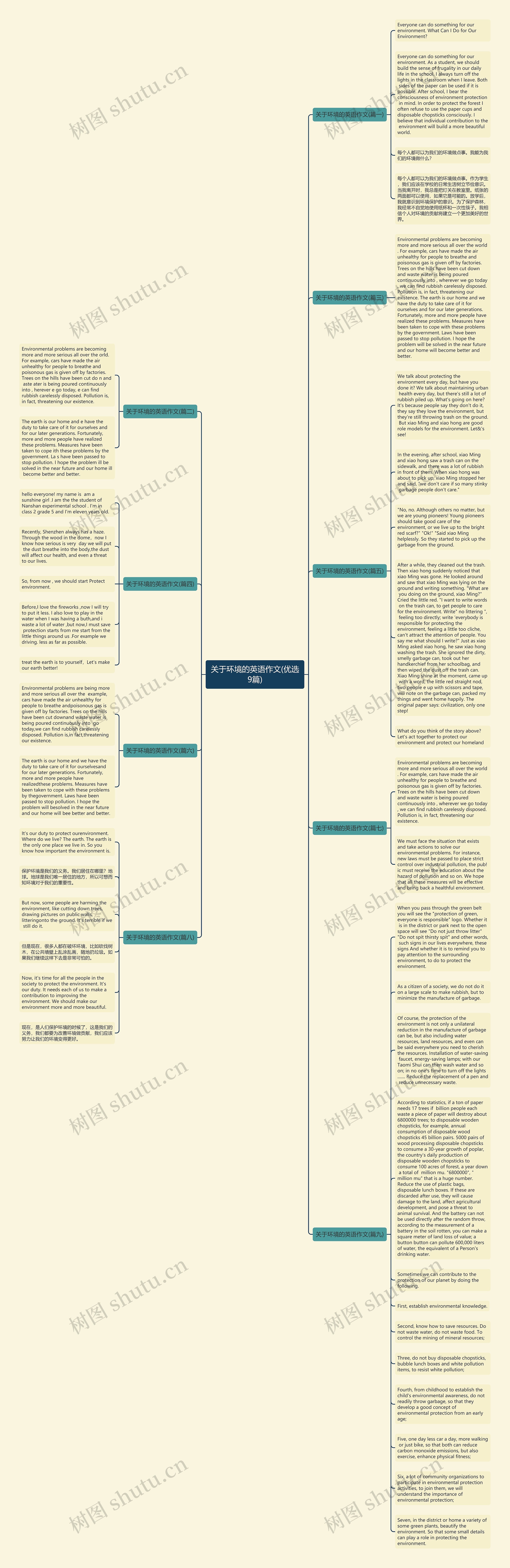 关于环境的英语作文(优选9篇)思维导图
