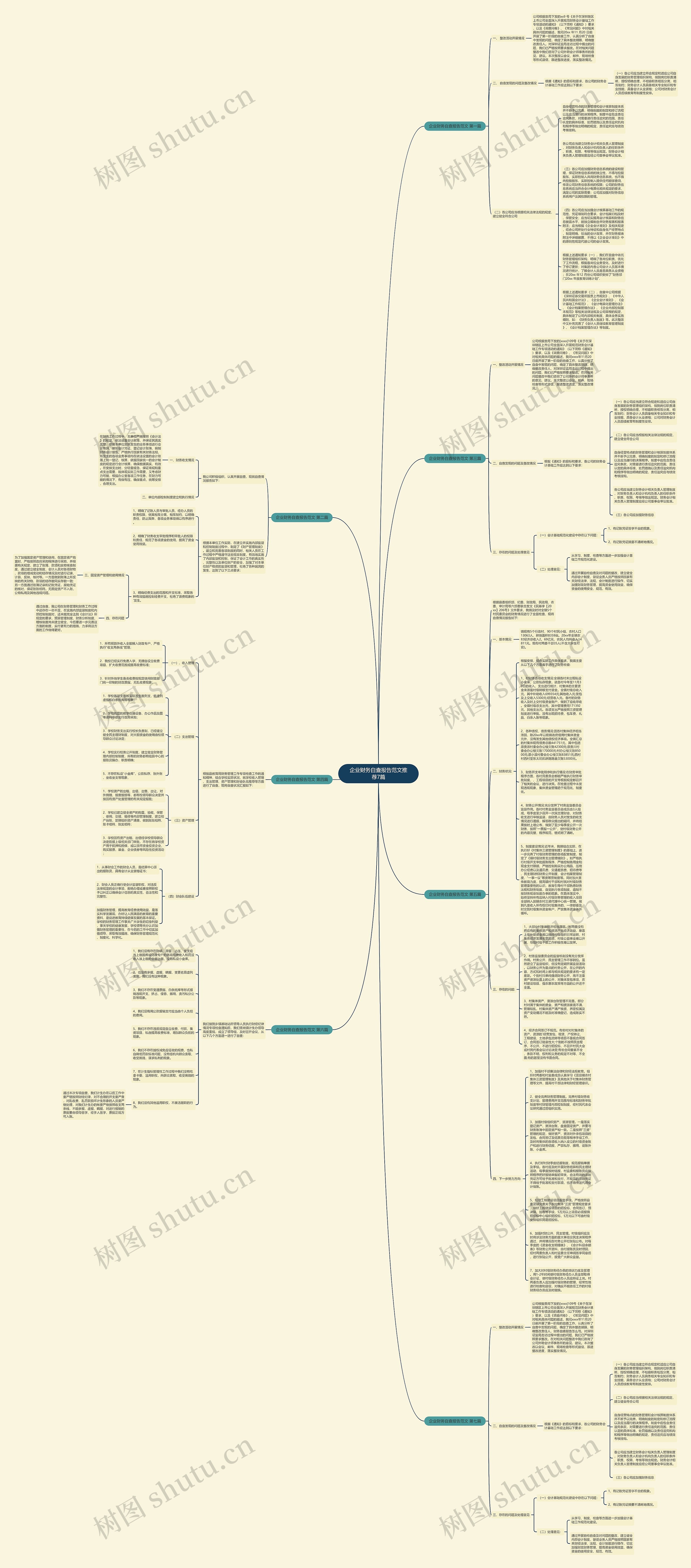 企业财务自查报告范文推荐7篇思维导图