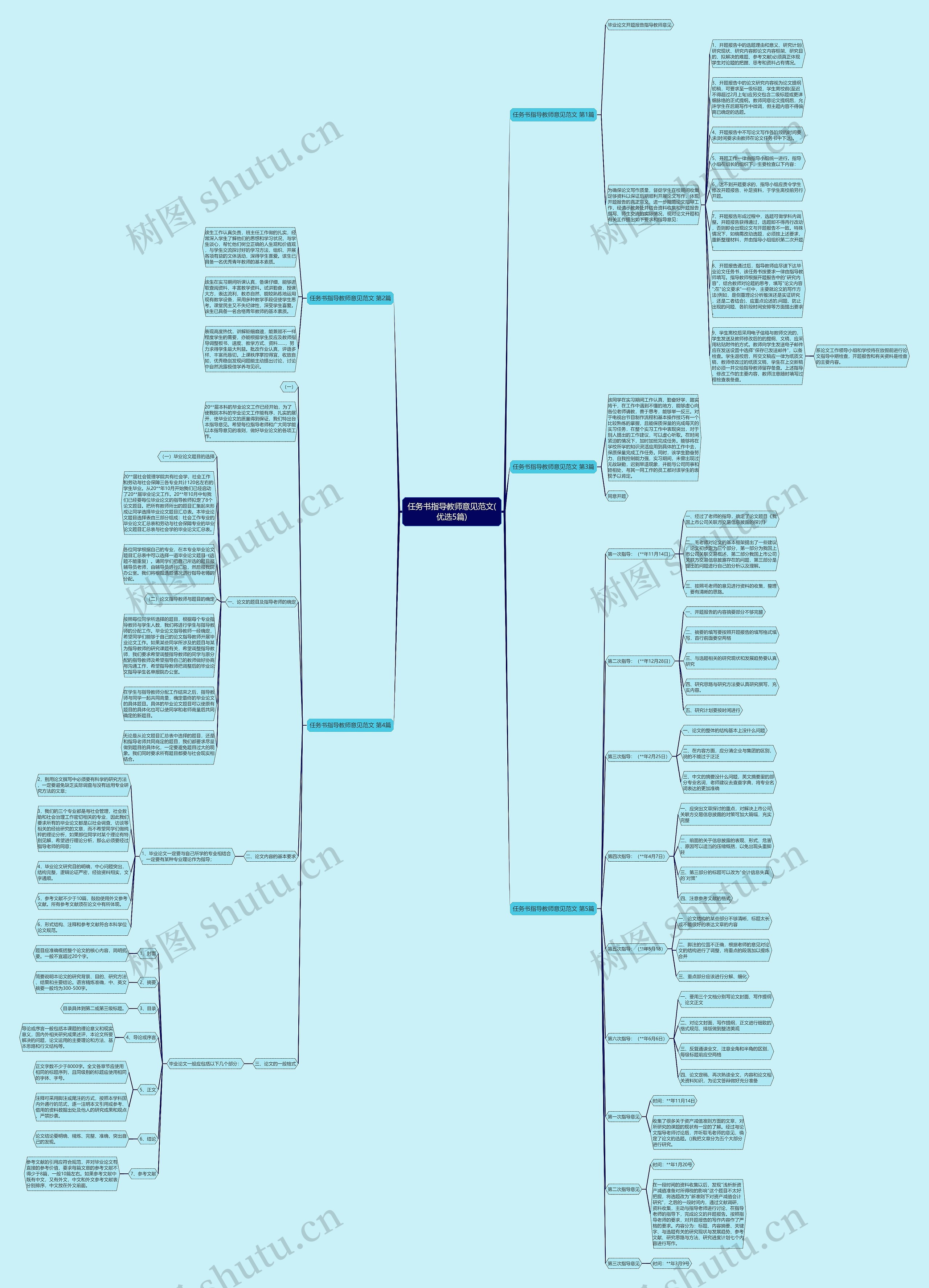 任务书指导教师意见范文(优选5篇)思维导图