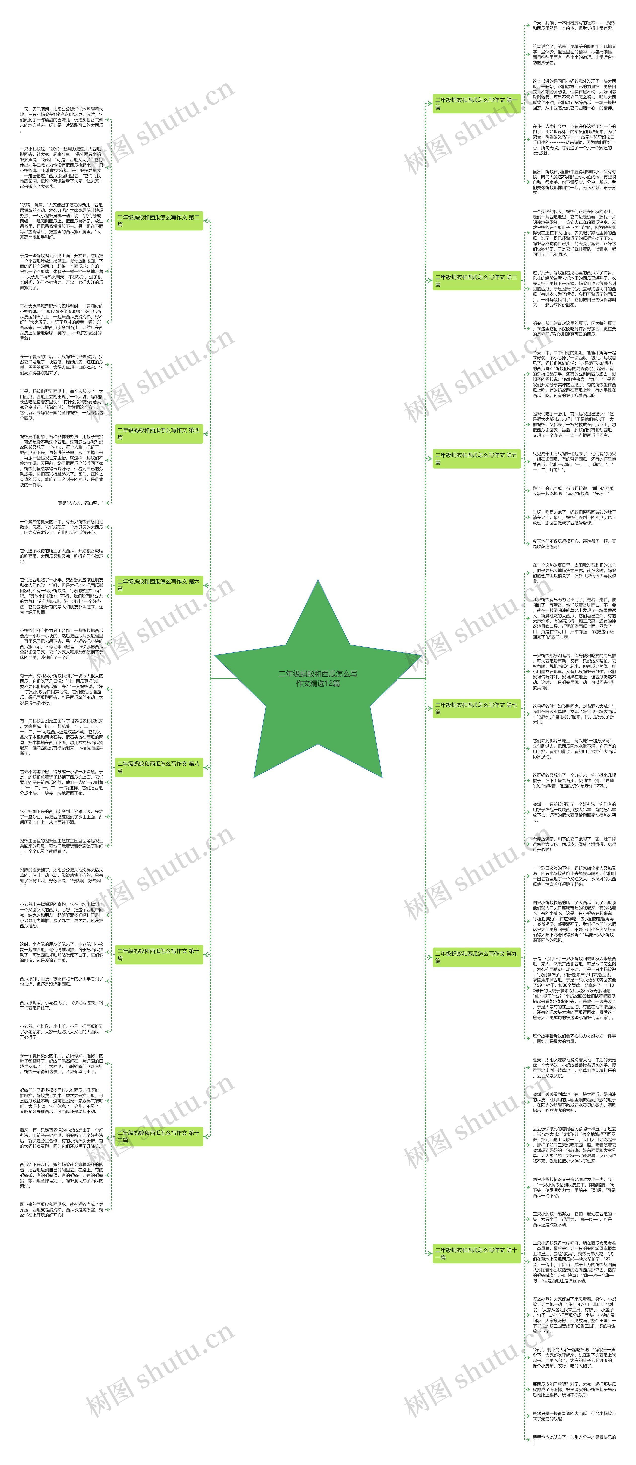 二年级蚂蚁和西瓜怎么写作文精选12篇思维导图