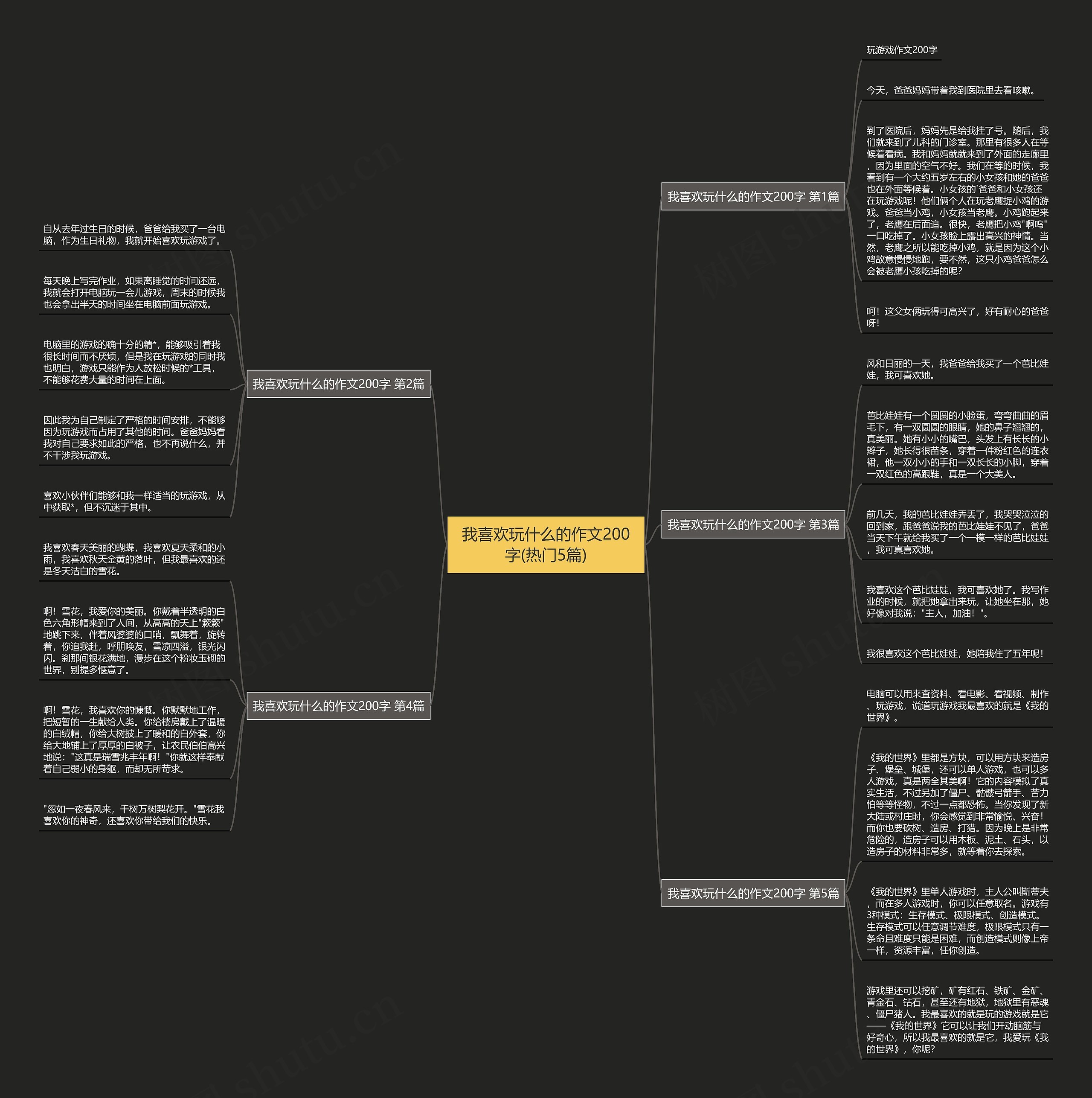 我喜欢玩什么的作文200字(热门5篇)思维导图