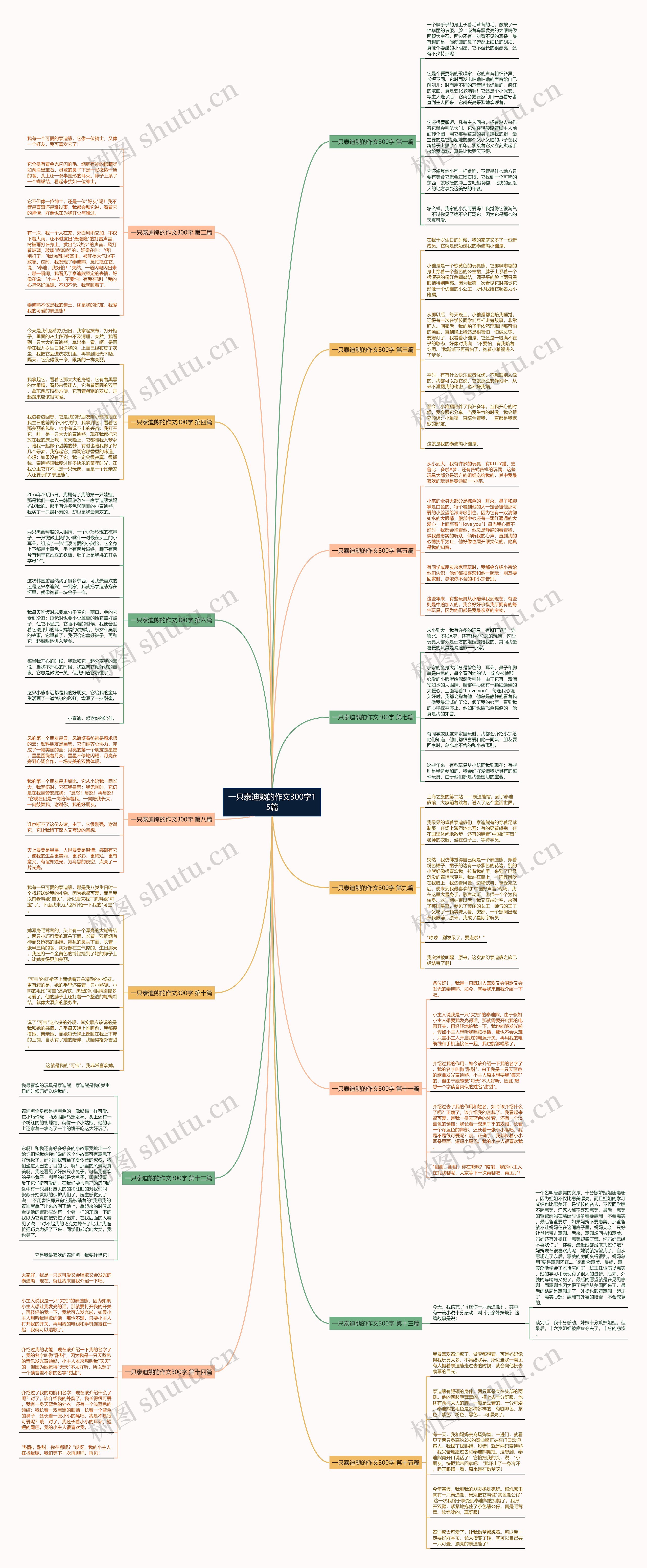 一只泰迪熊的作文300字15篇思维导图