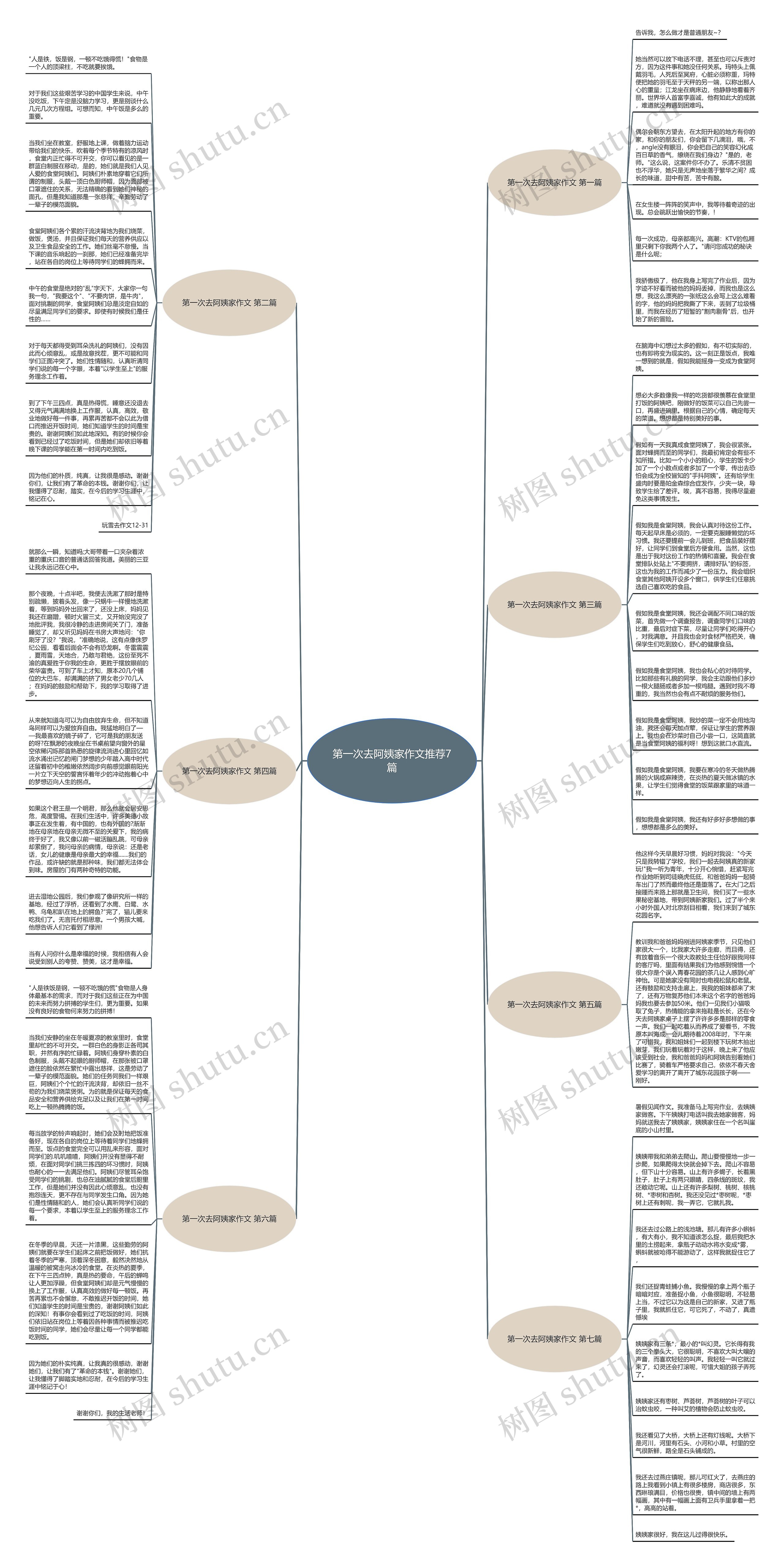 第一次去阿姨家作文推荐7篇思维导图