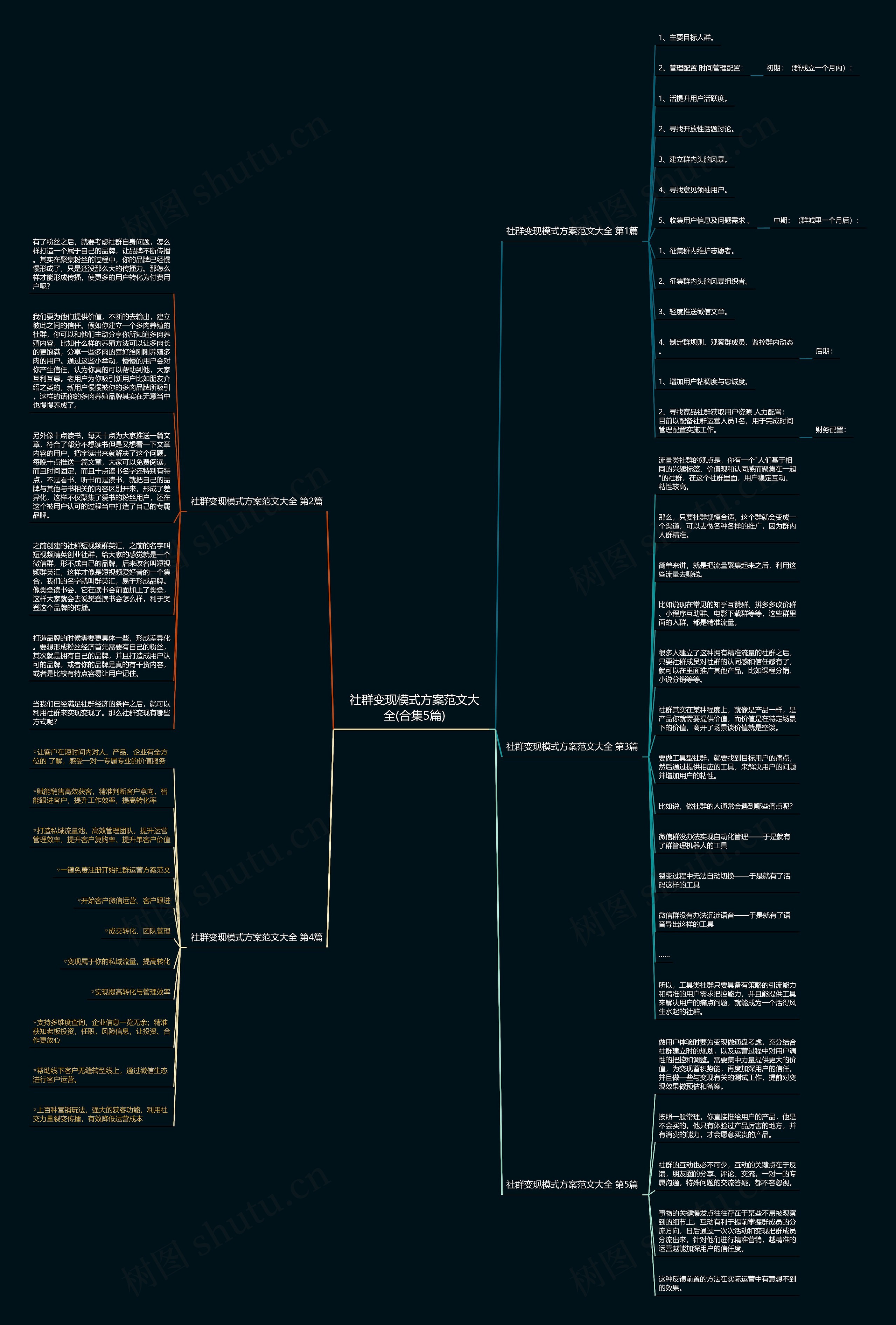 社群变现模式方案范文大全(合集5篇)思维导图