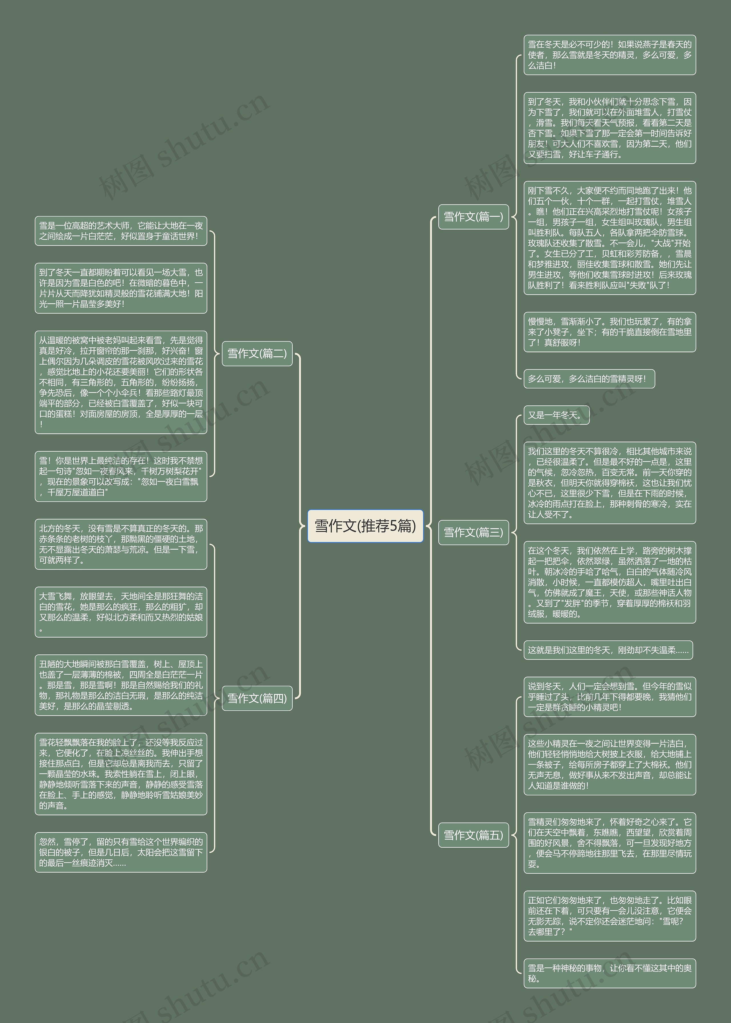 雪作文(推荐5篇)思维导图