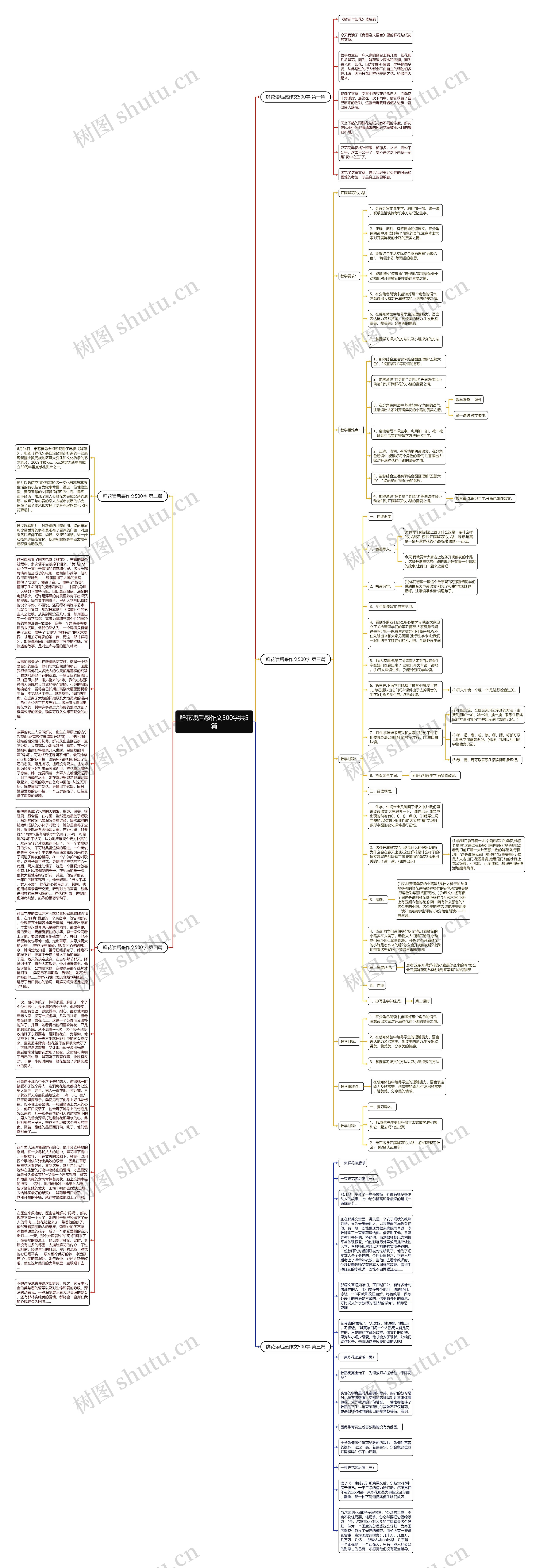 鲜花读后感作文500字共5篇思维导图