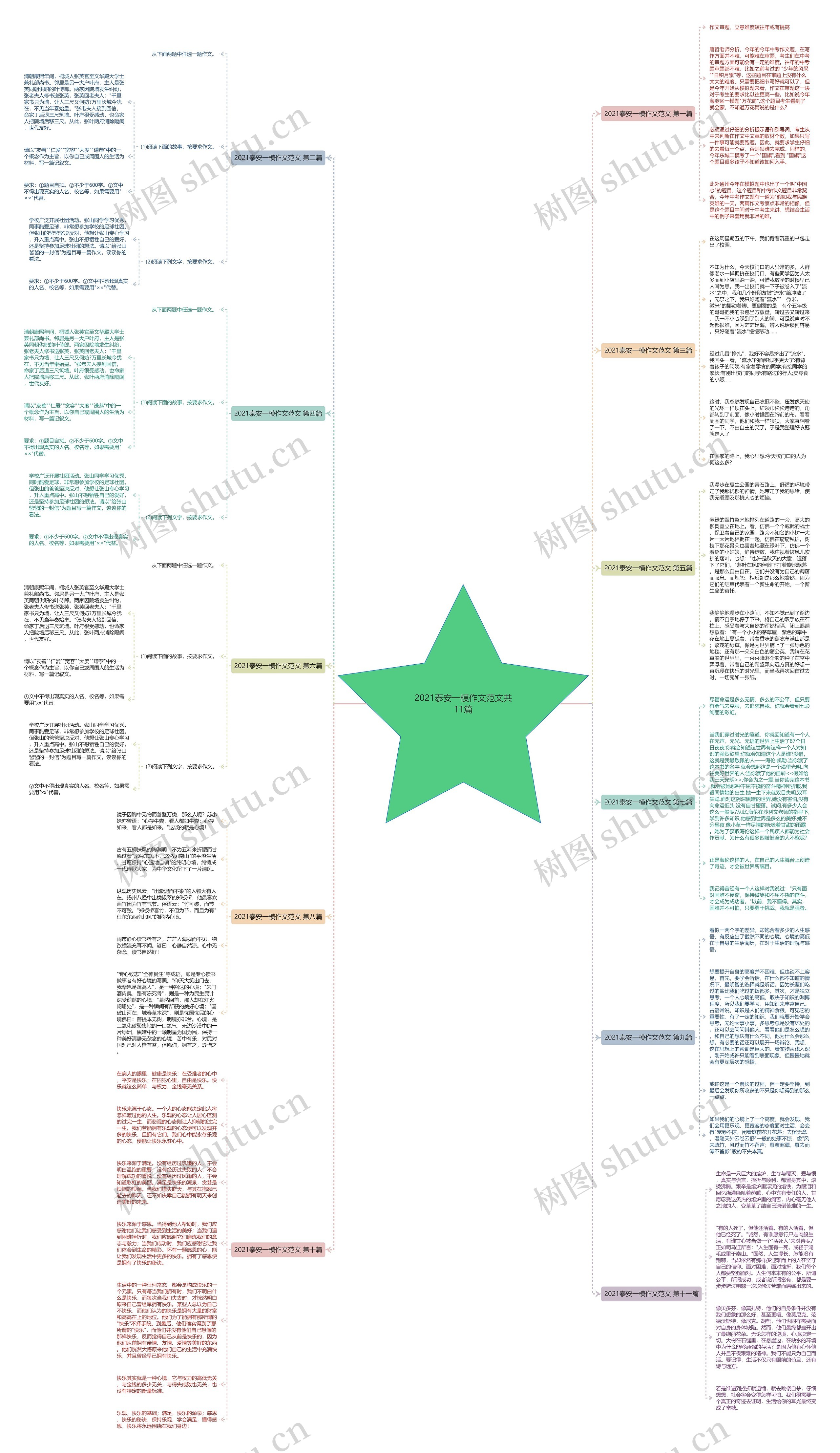 2021泰安一模作文范文共11篇思维导图