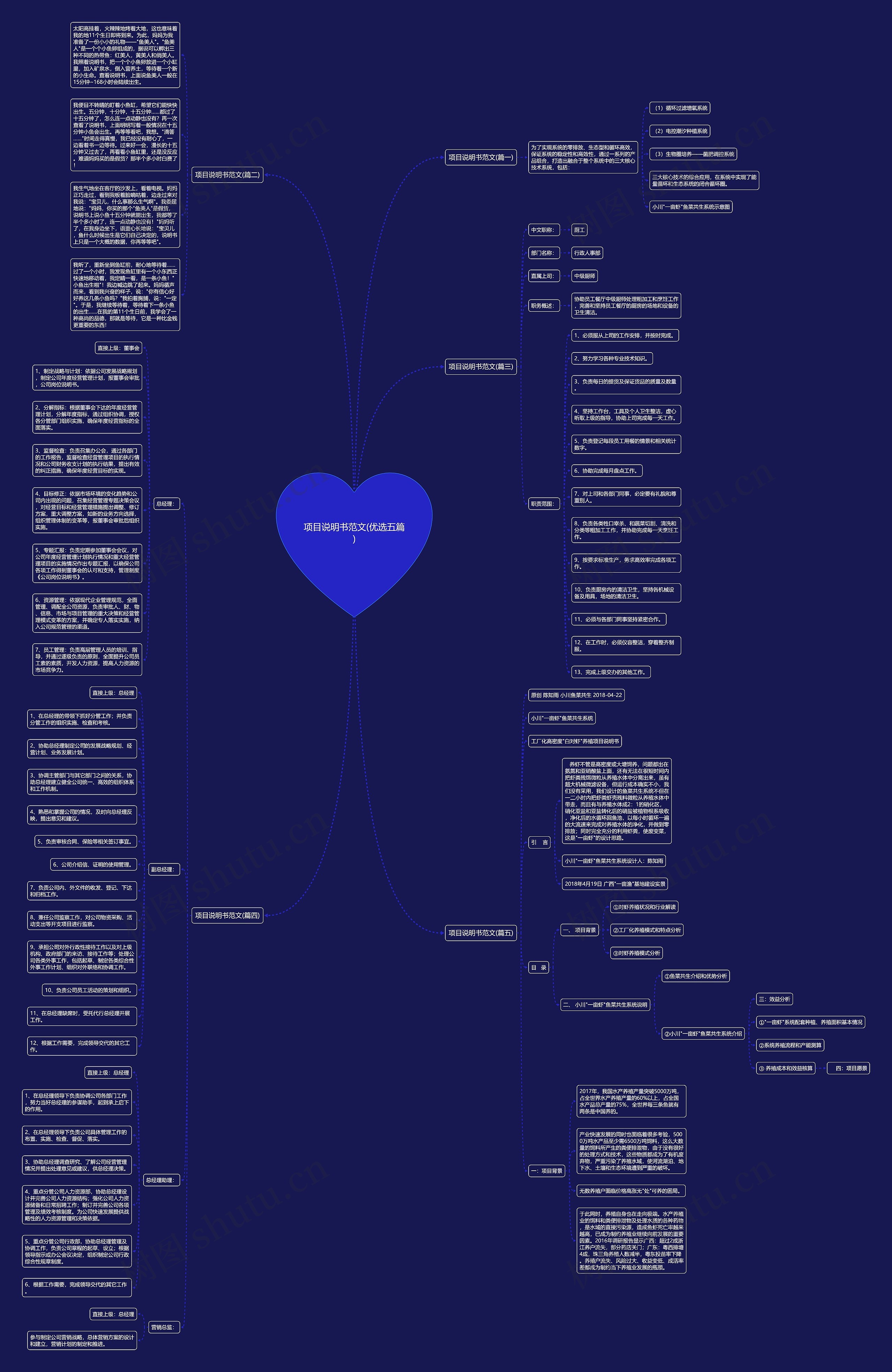 项目说明书范文(优选五篇)思维导图