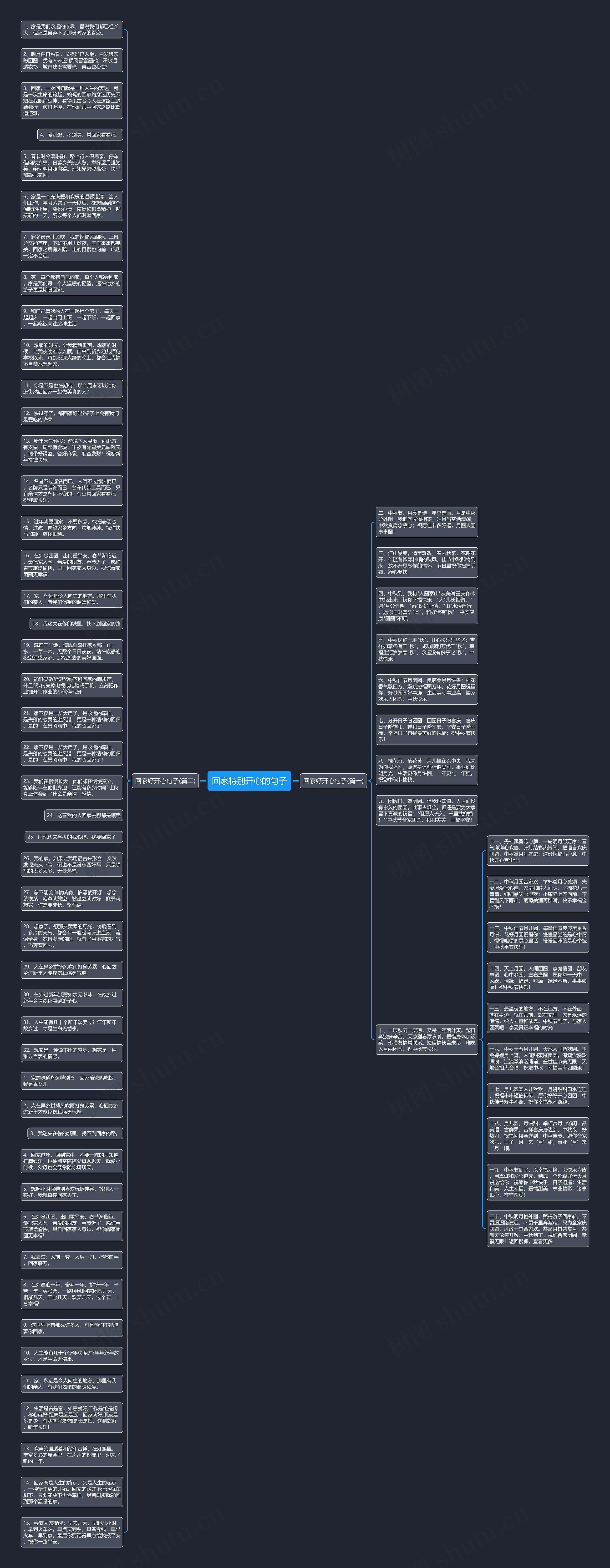 回家特别开心的句子思维导图