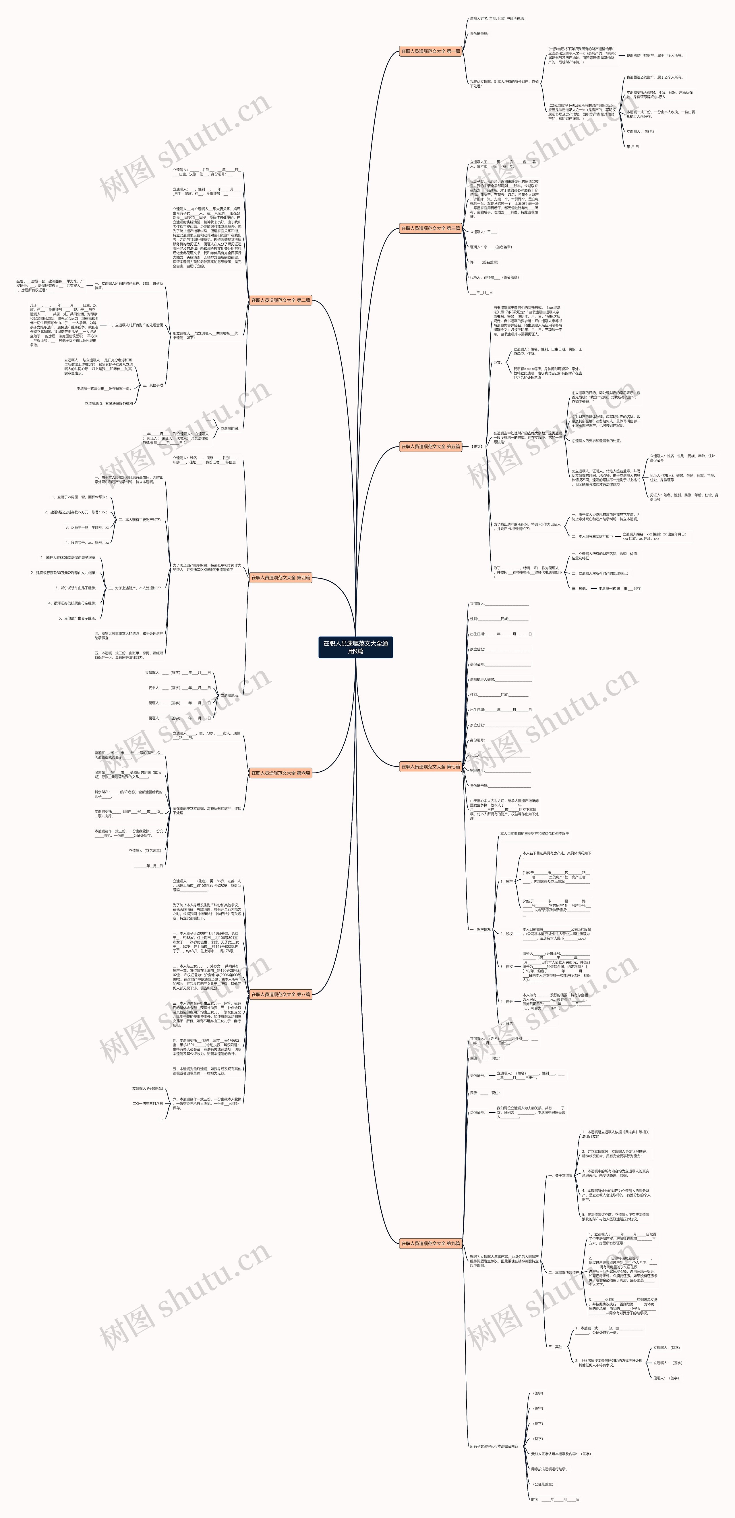 在职人员遗嘱范文大全通用9篇思维导图