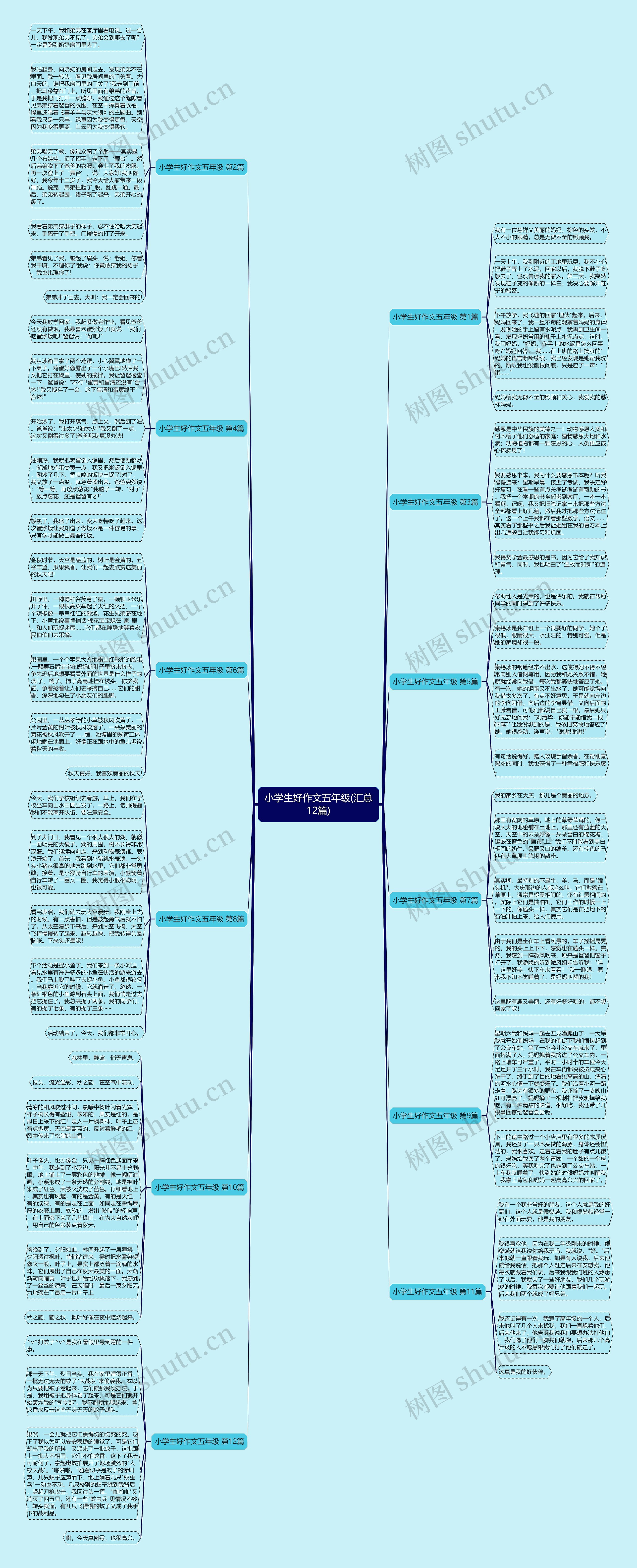 小学生好作文五年级(汇总12篇)思维导图