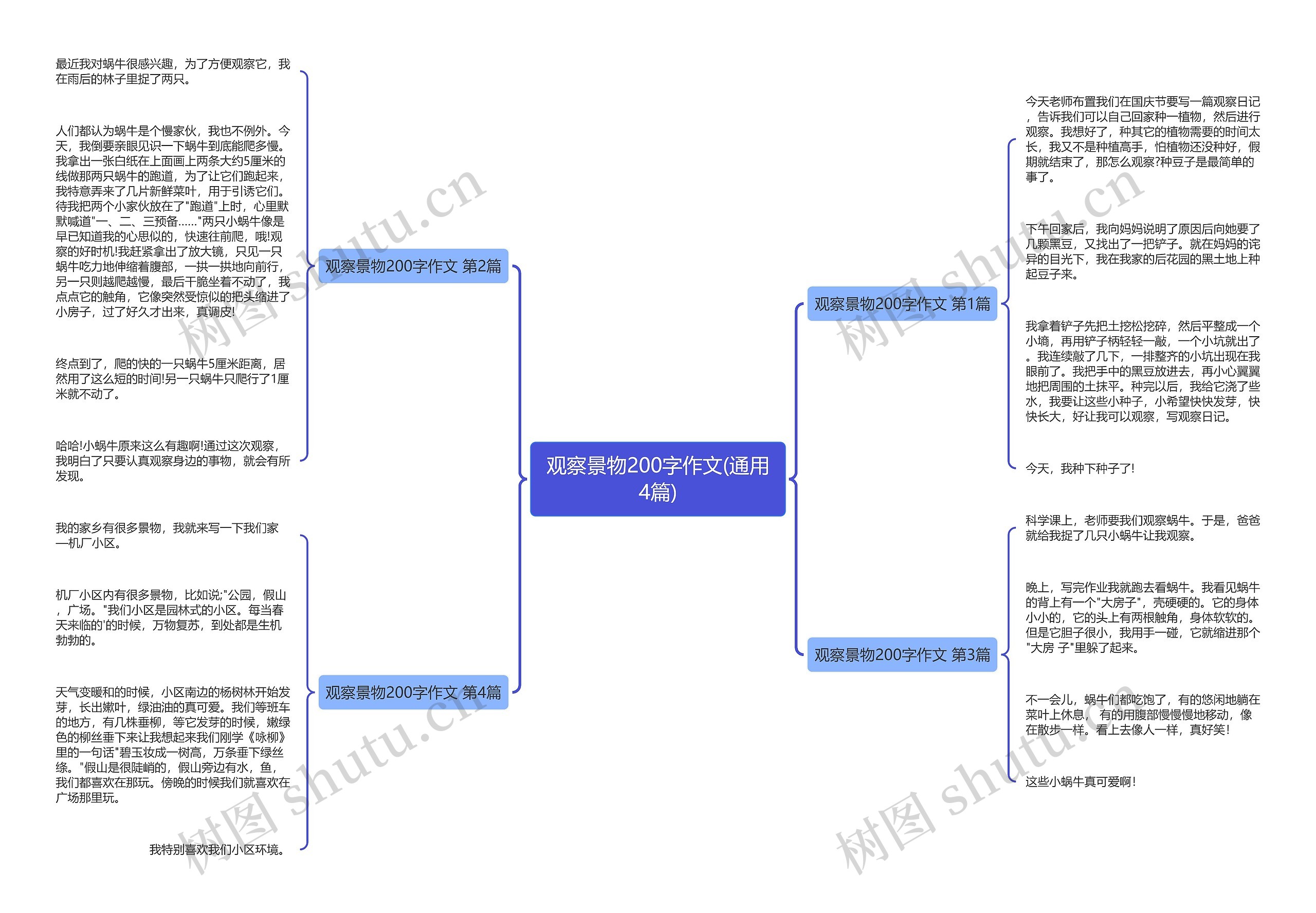 观察景物200字作文(通用4篇)思维导图