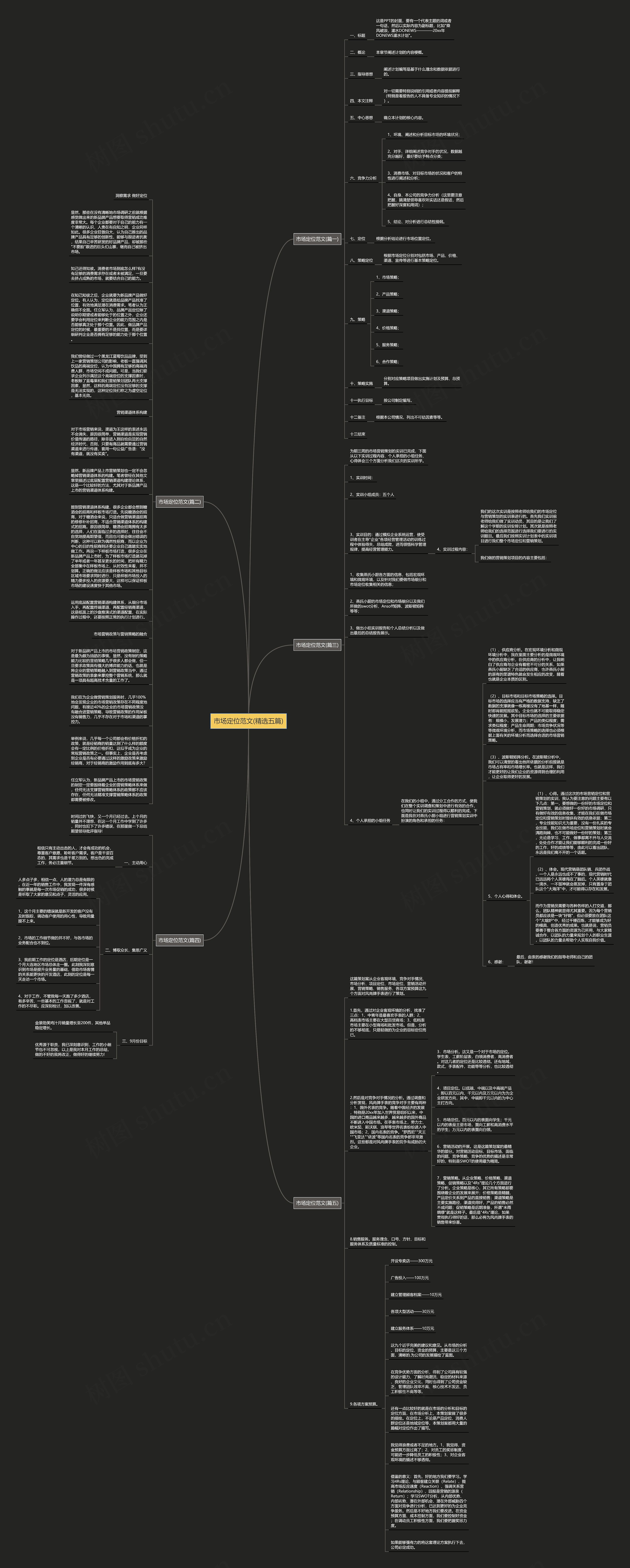 市场定位范文(精选五篇)思维导图高清图 市场定位范文(精选五篇)思维导图