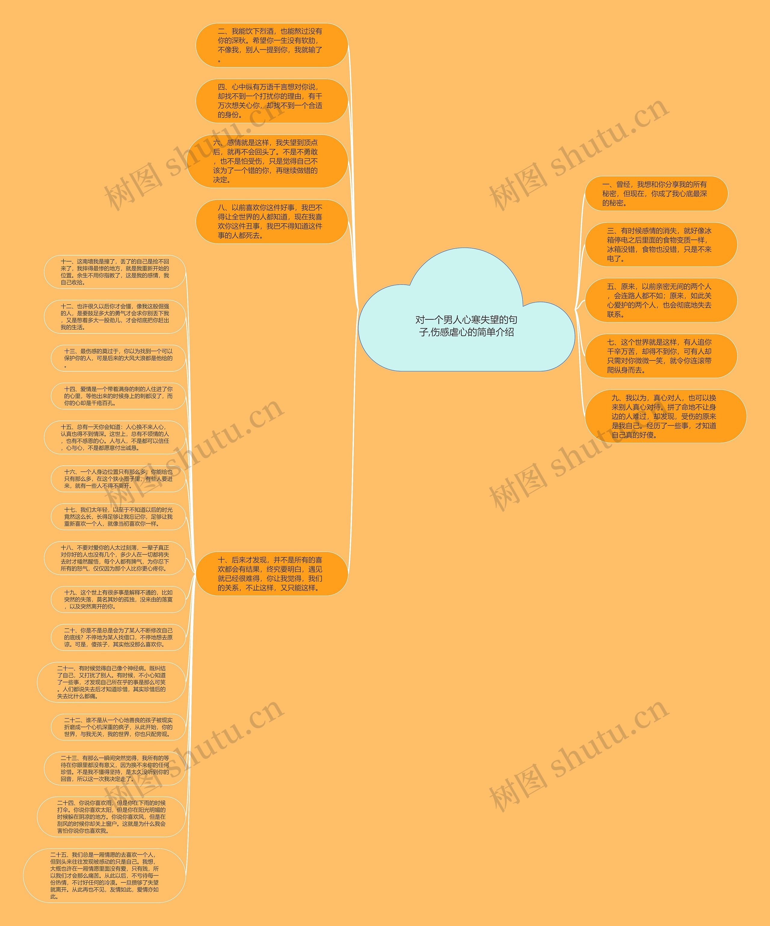 对一个男人心寒失望的句子,伤感虐心的简单介绍思维导图