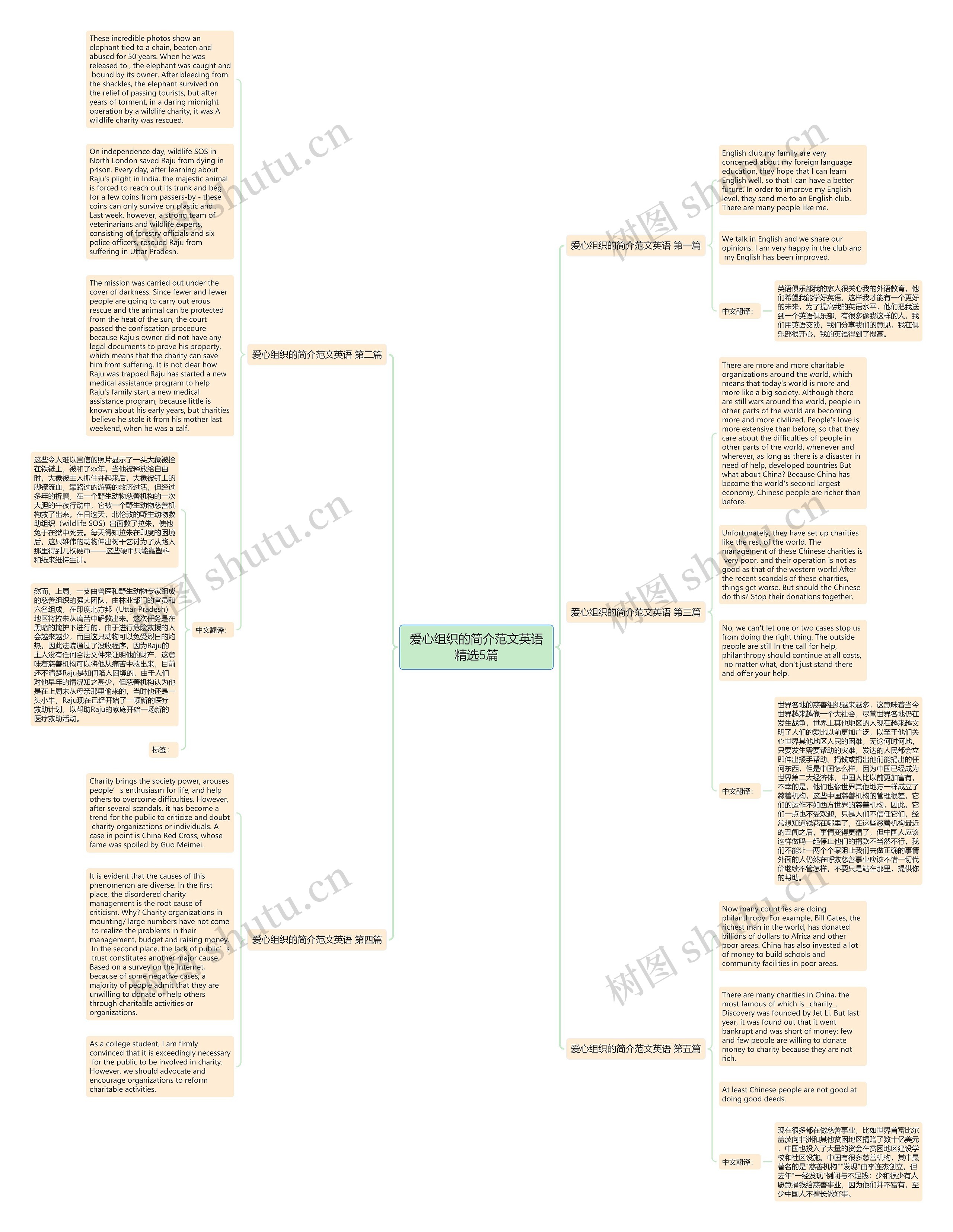爱心组织的简介范文英语精选5篇思维导图高清图 爱心组织的简介范文英语精选5篇思维导图