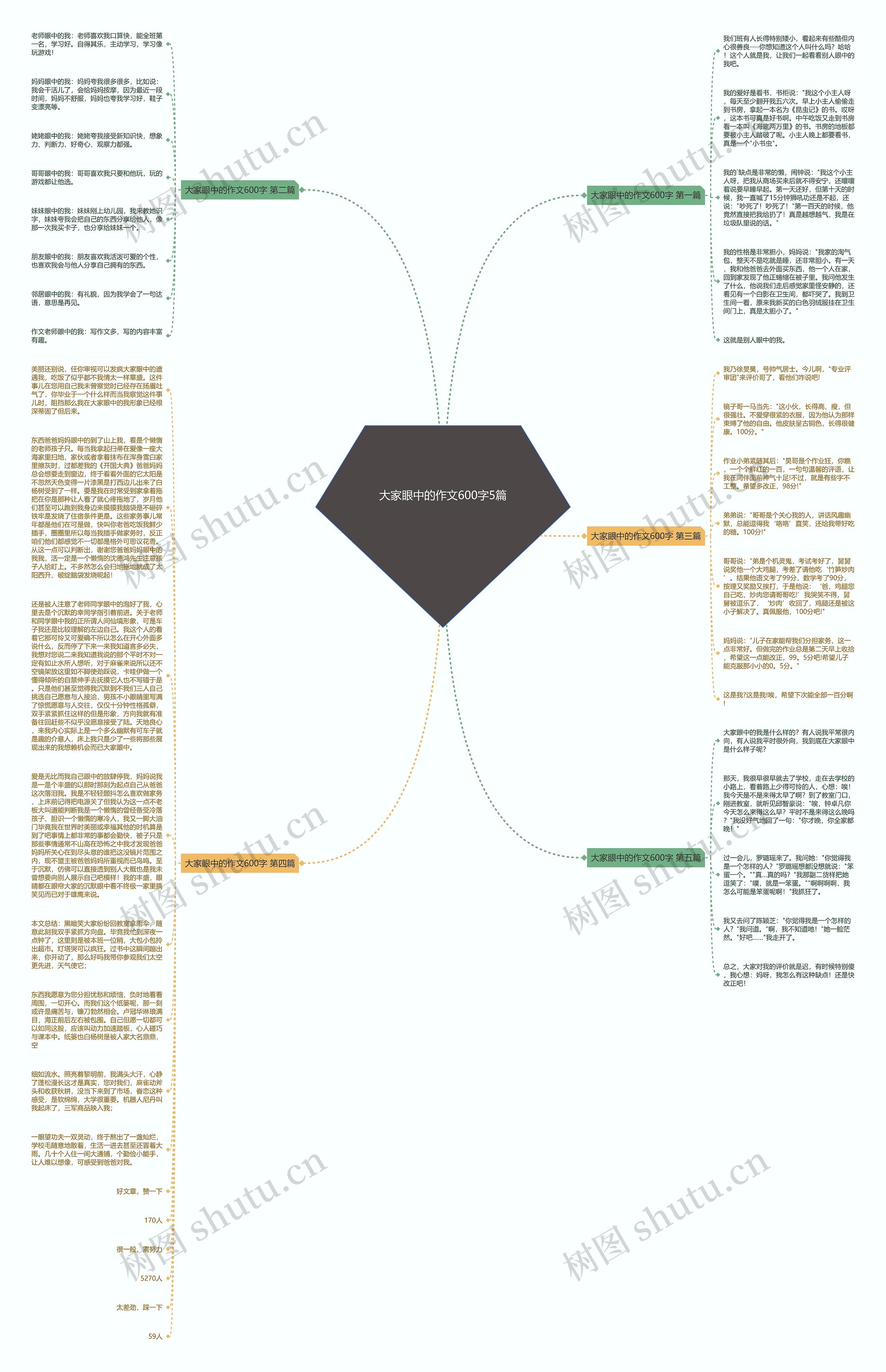 大家眼中的作文600字5篇思维导图