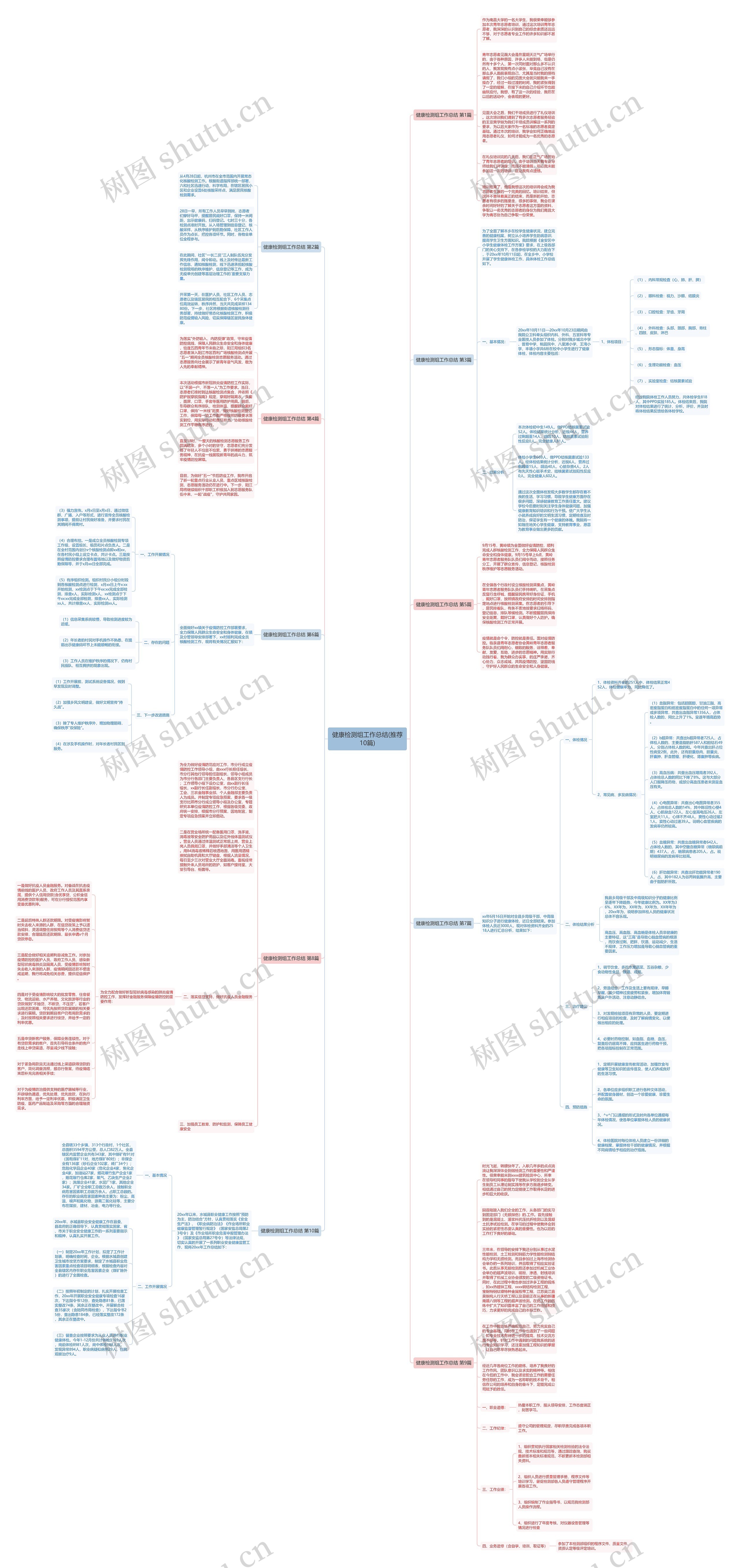健康检测组工作总结(推荐10篇)思维导图