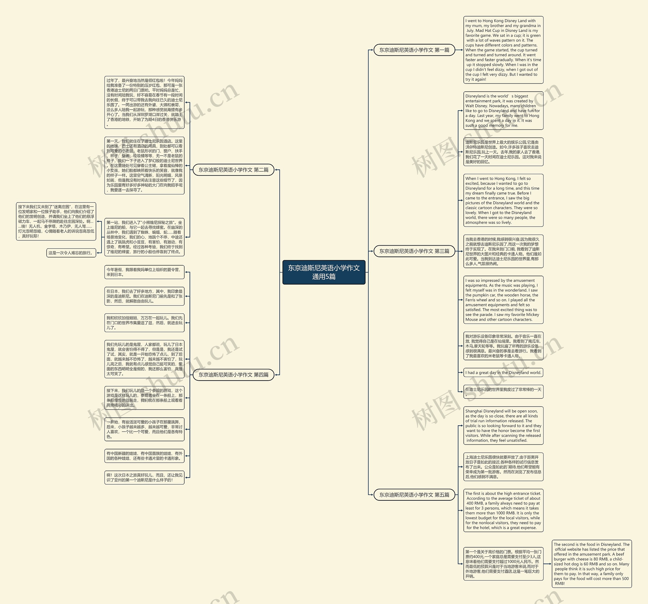 东京迪斯尼英语小学作文通用5篇思维导图