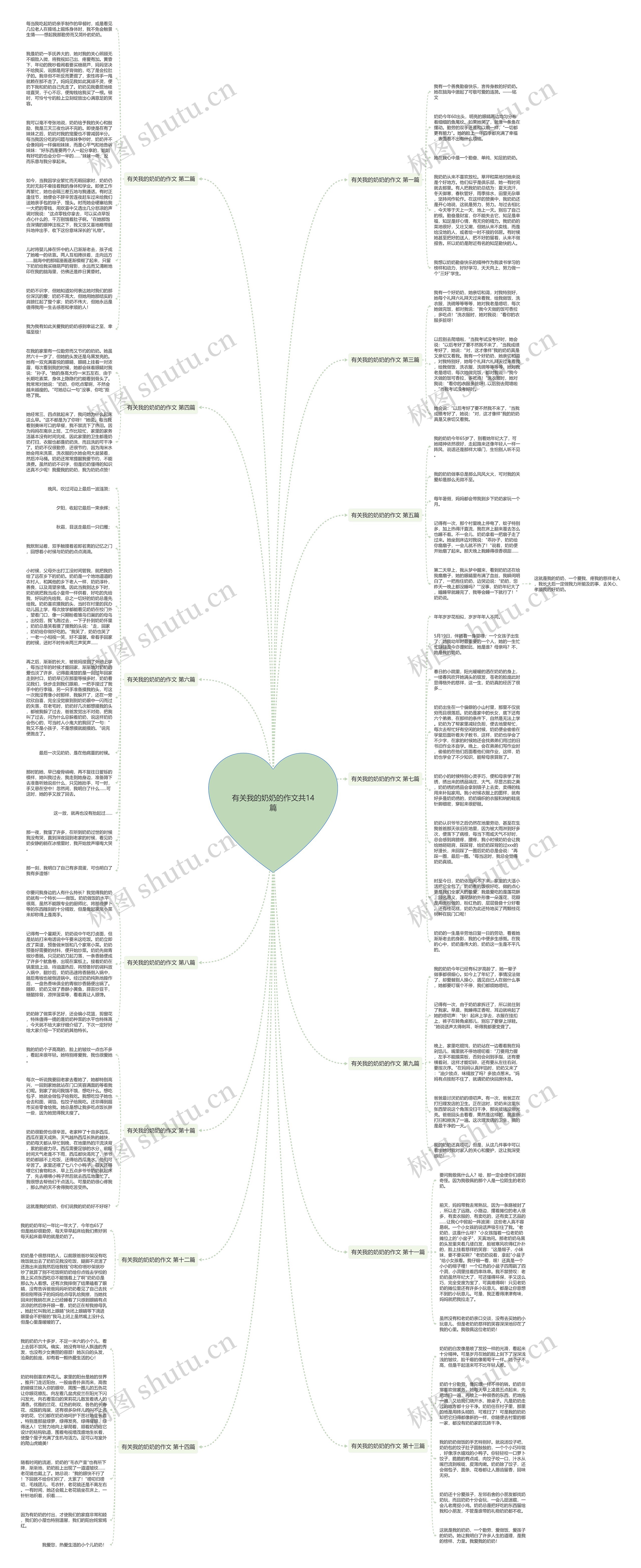 有关我的奶奶的作文共14篇思维导图